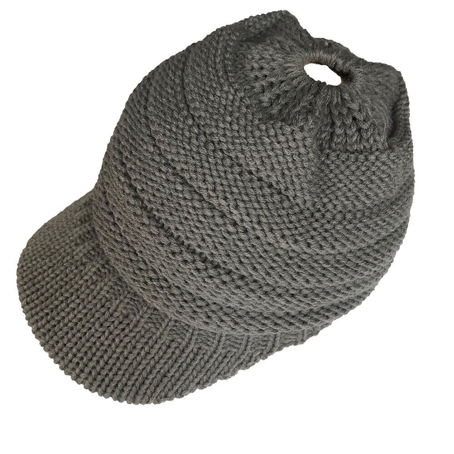 Women’s Winter Ponytail Beanie Cable Knit High Bun Hat Stretch