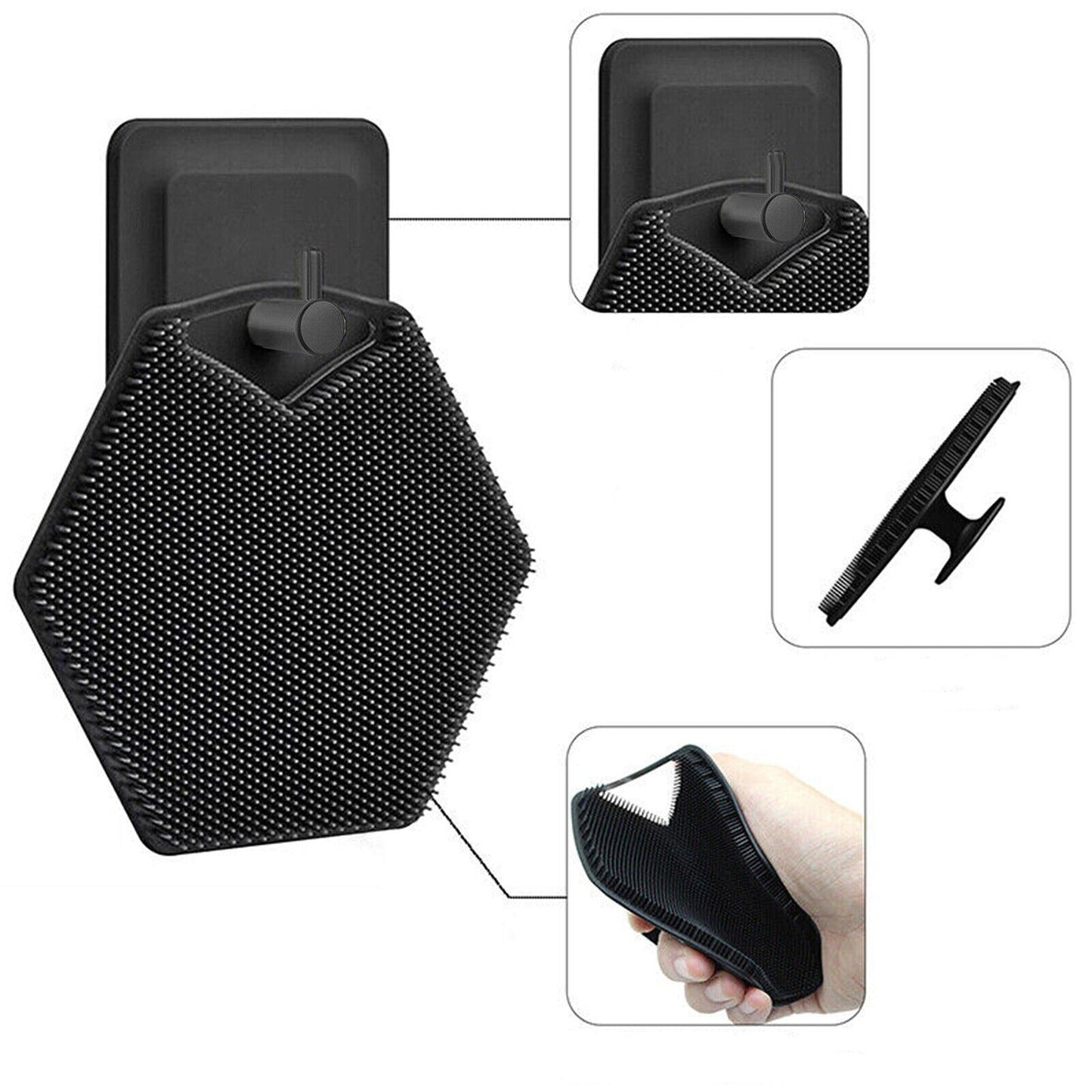 Exfoliating Silicone Shower Brush Mat Foot Back Body Scrubber