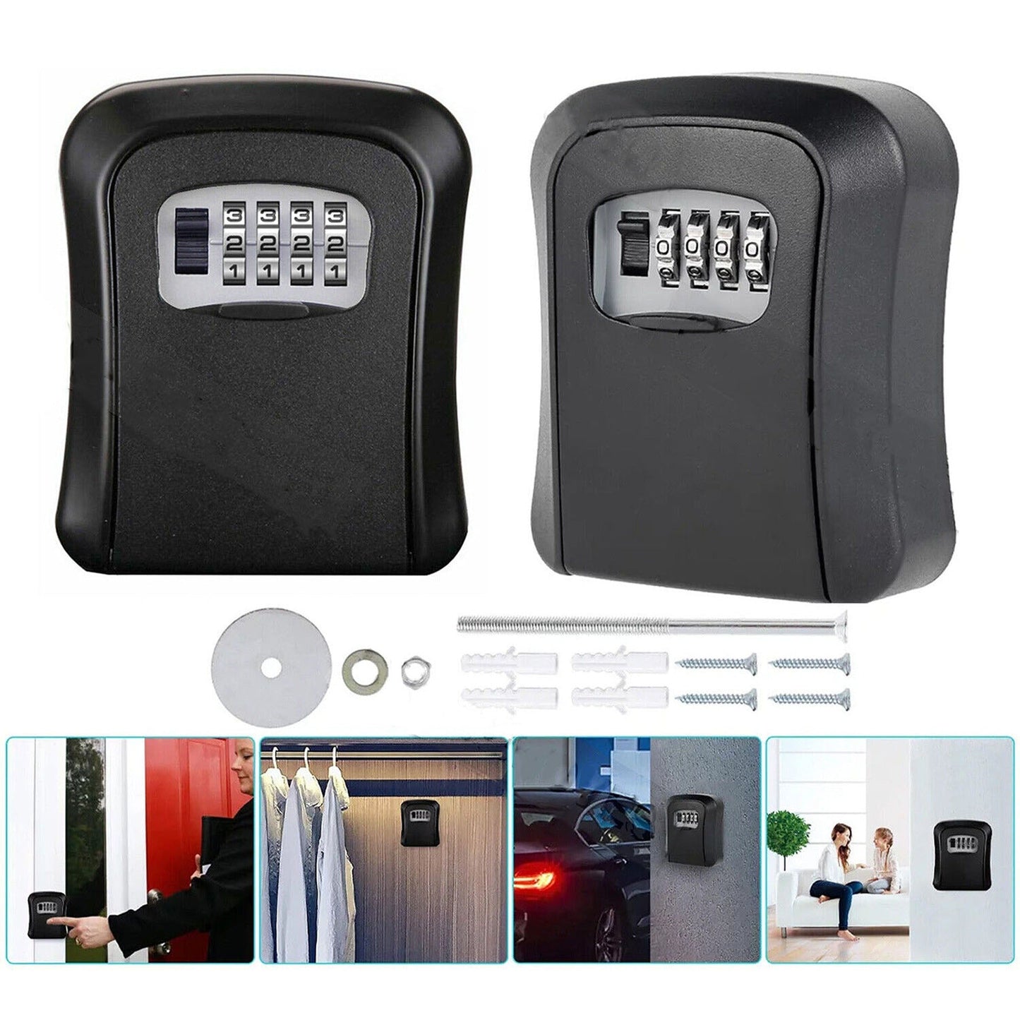 Outdoor Home Security Wall Mounted Key Safe with Combination Lock