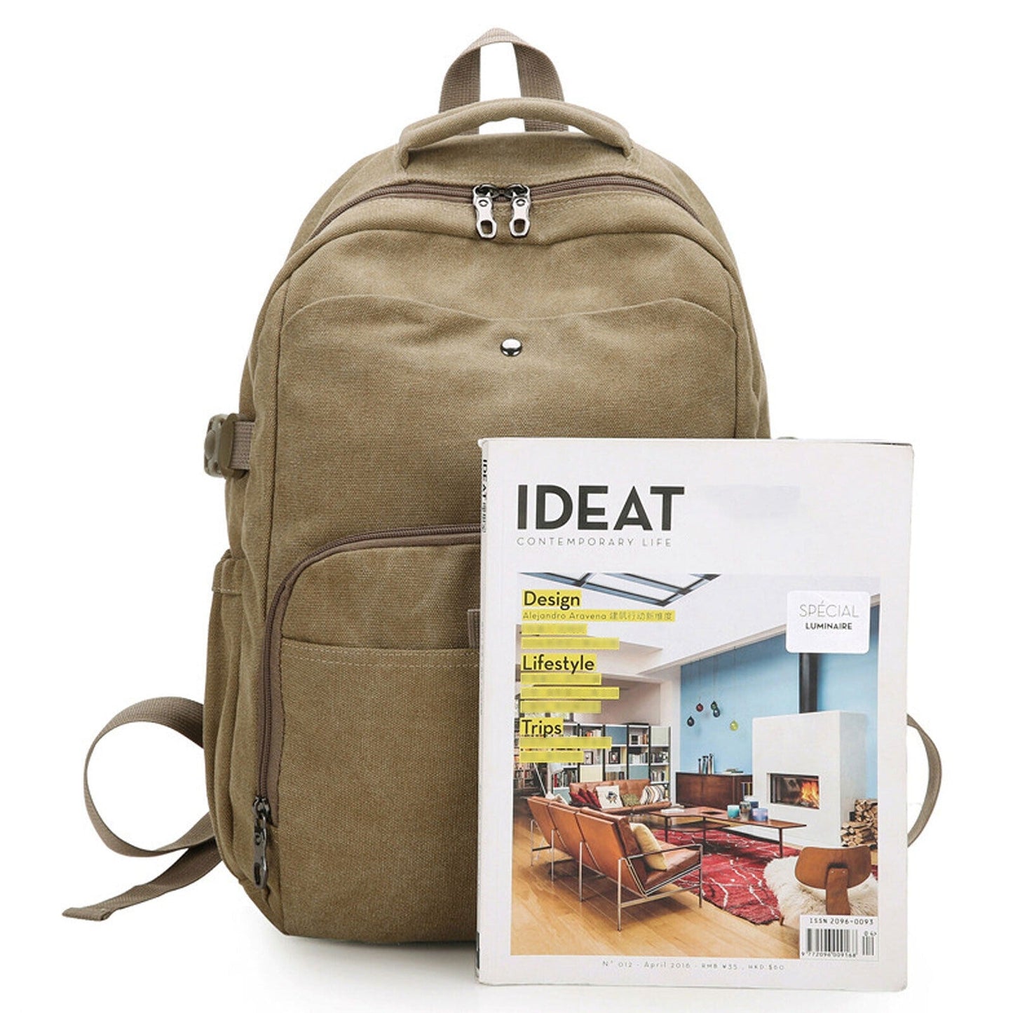 Large Canvas Backpack for Laptops School Travel Bag for Men and Women