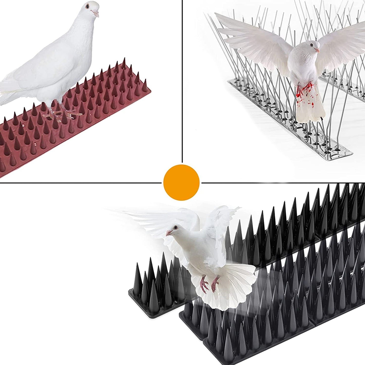 12pcs Effective Pest Control Spikes Anti-Bird Deterrent Fence