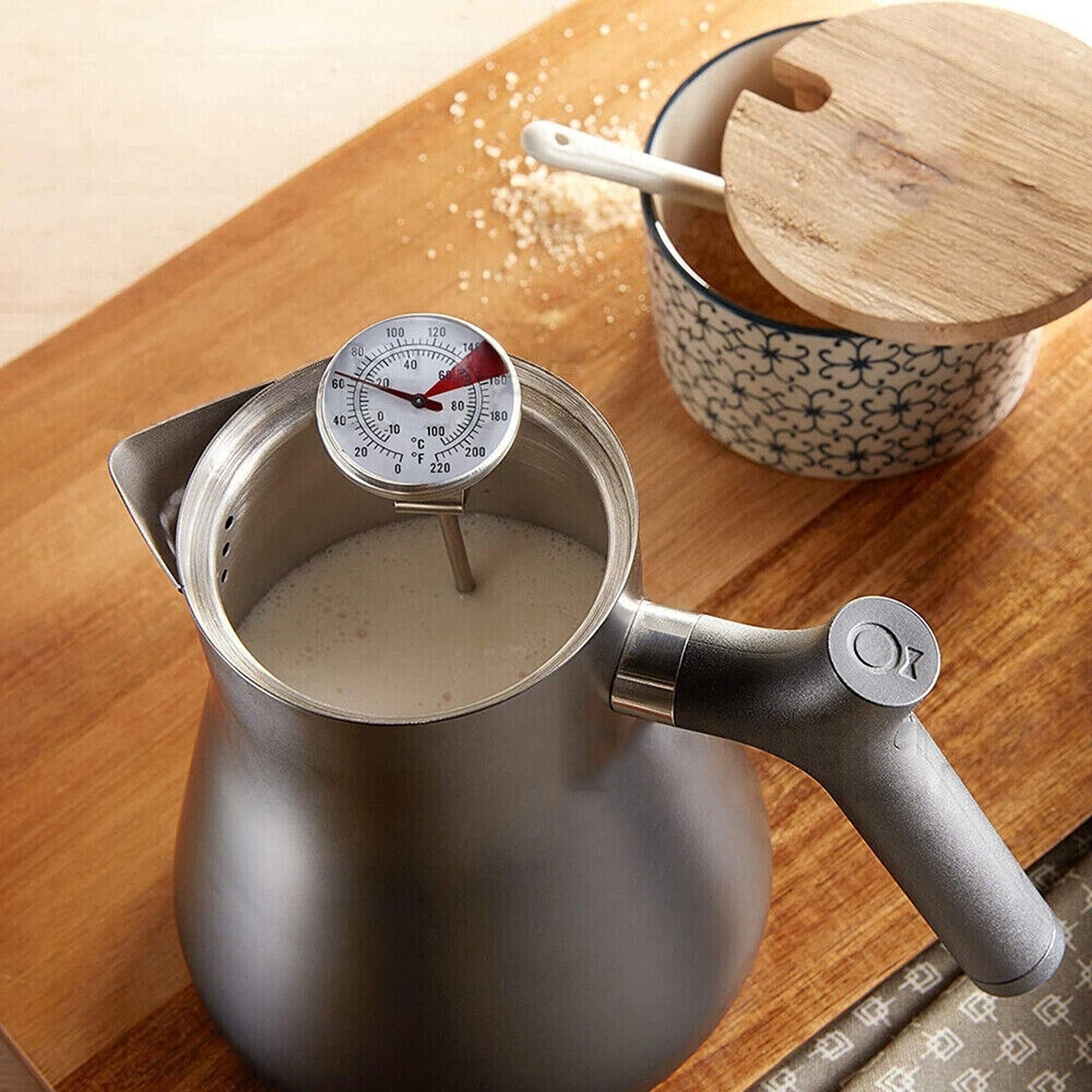 Stainless Steel Pan Clip Coffee Milk Thermometer for Temperature Monitoring