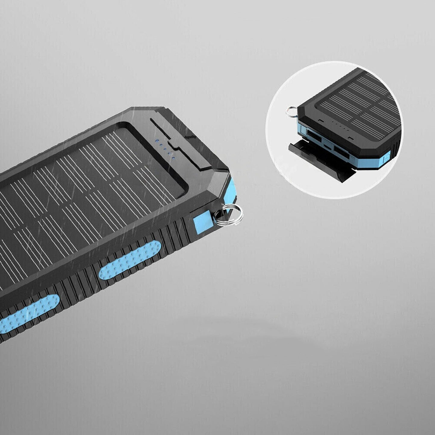 Portable External Solar Panel USB Charger Dual Battery Power Bank