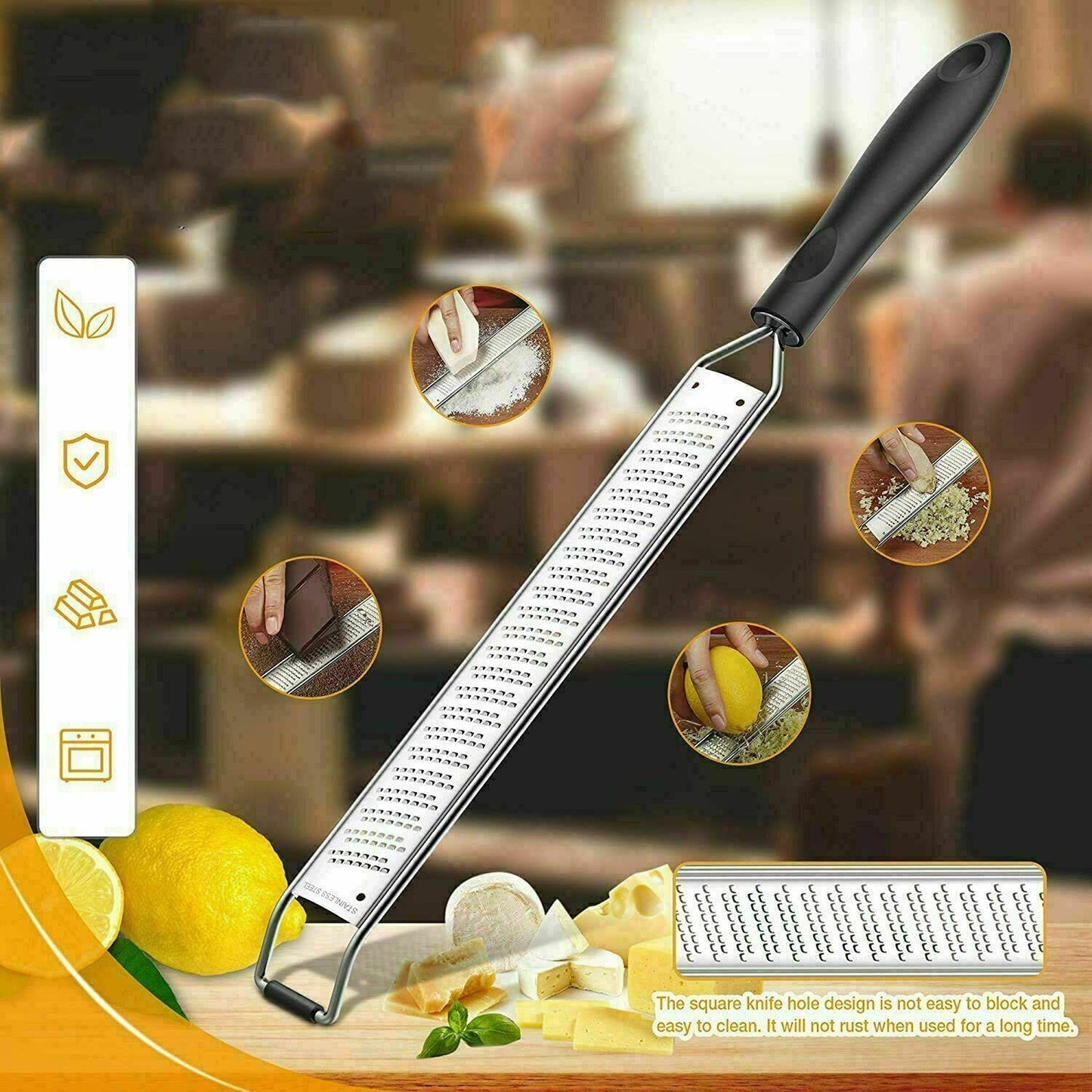 Stainless Steel Zester Grater for Cheese Lemon and Ginger