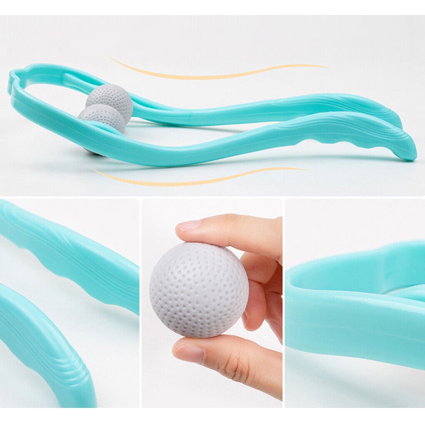 Dual Trigger Point Neck Shoulder Massager Hand Roller for Pressure Relief