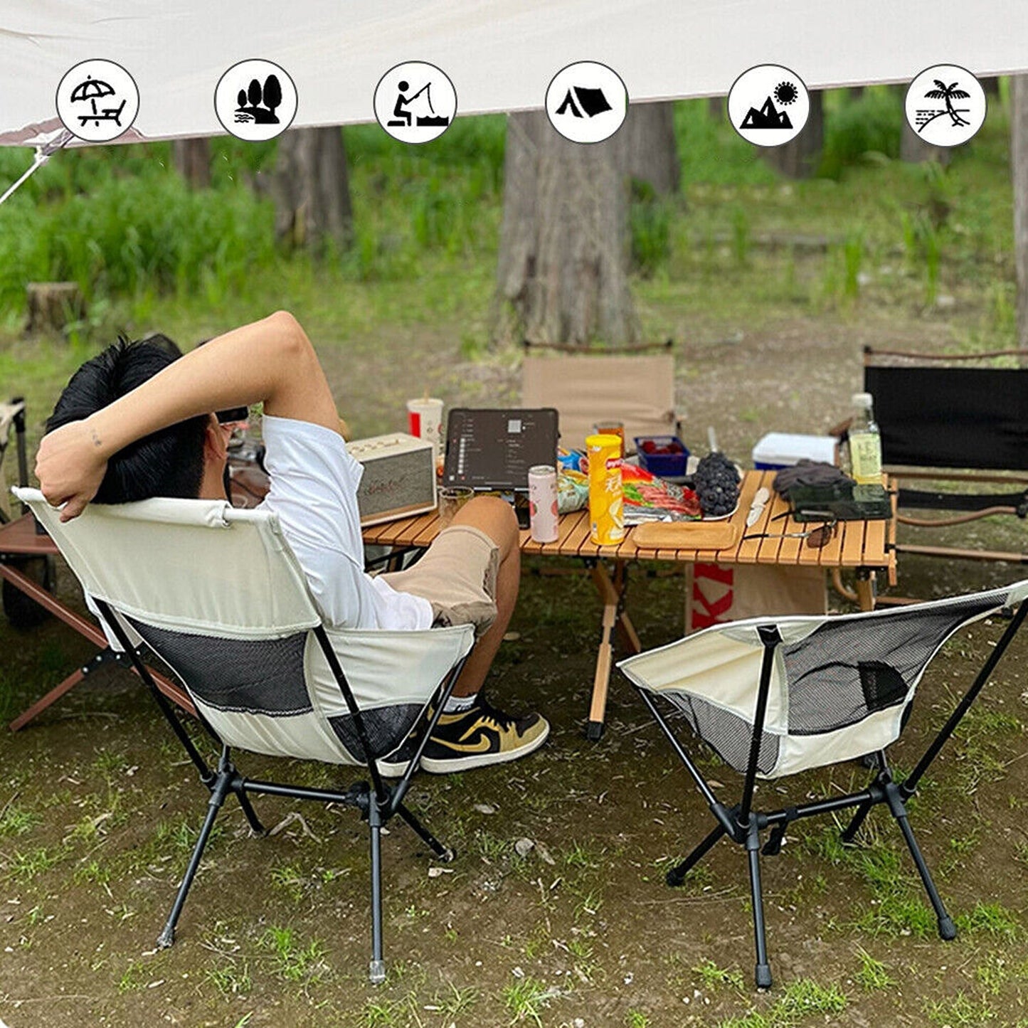 Lightweight Portable Camping Chairs Ideal for Fishing and Travel Folding Design