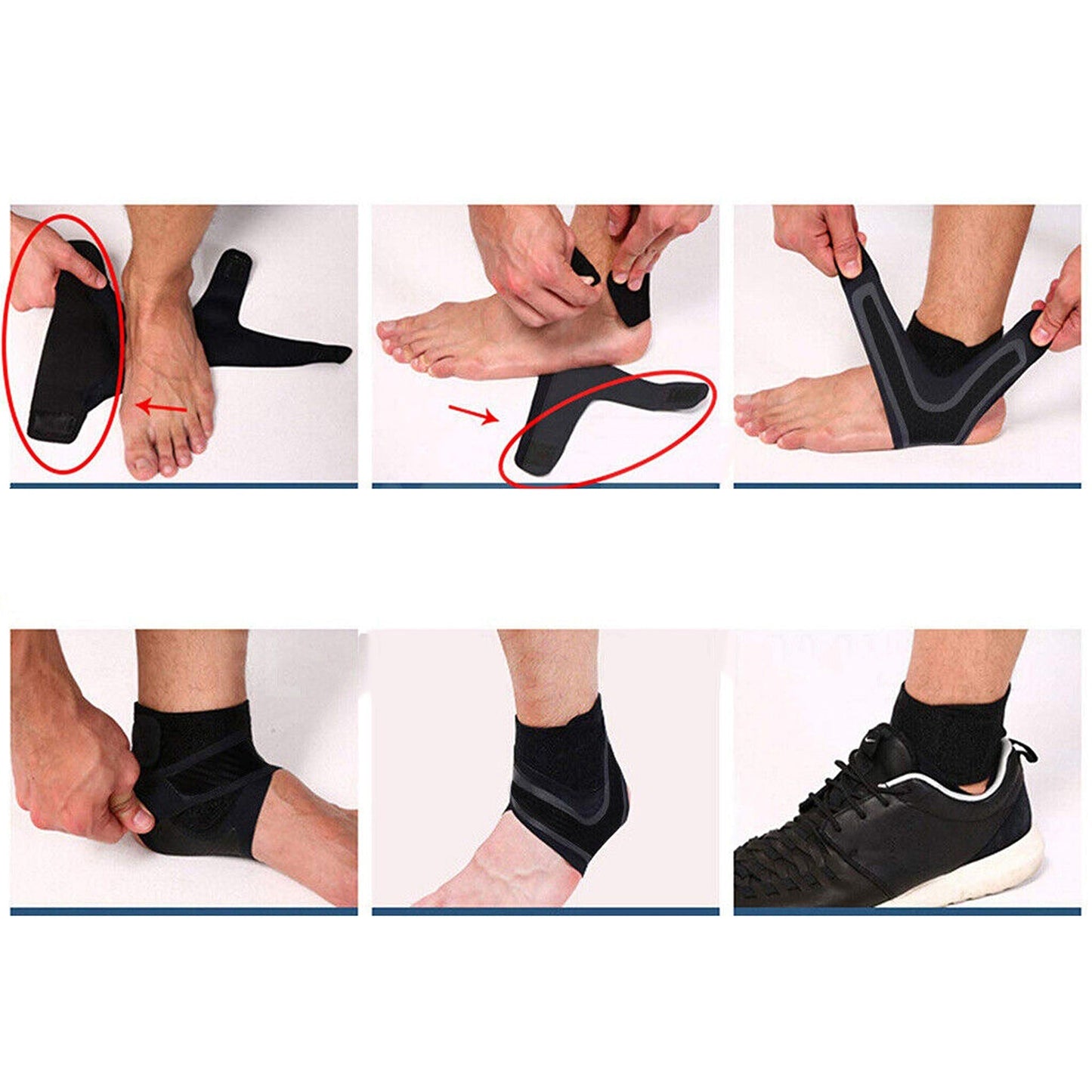 Left Ankle Support Brace Adjustable Sports Elastic Protector Wrap
