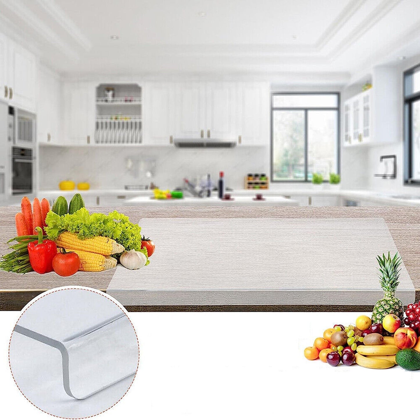Kitchen Chopping Board in Clear Acrylic - Counter Top