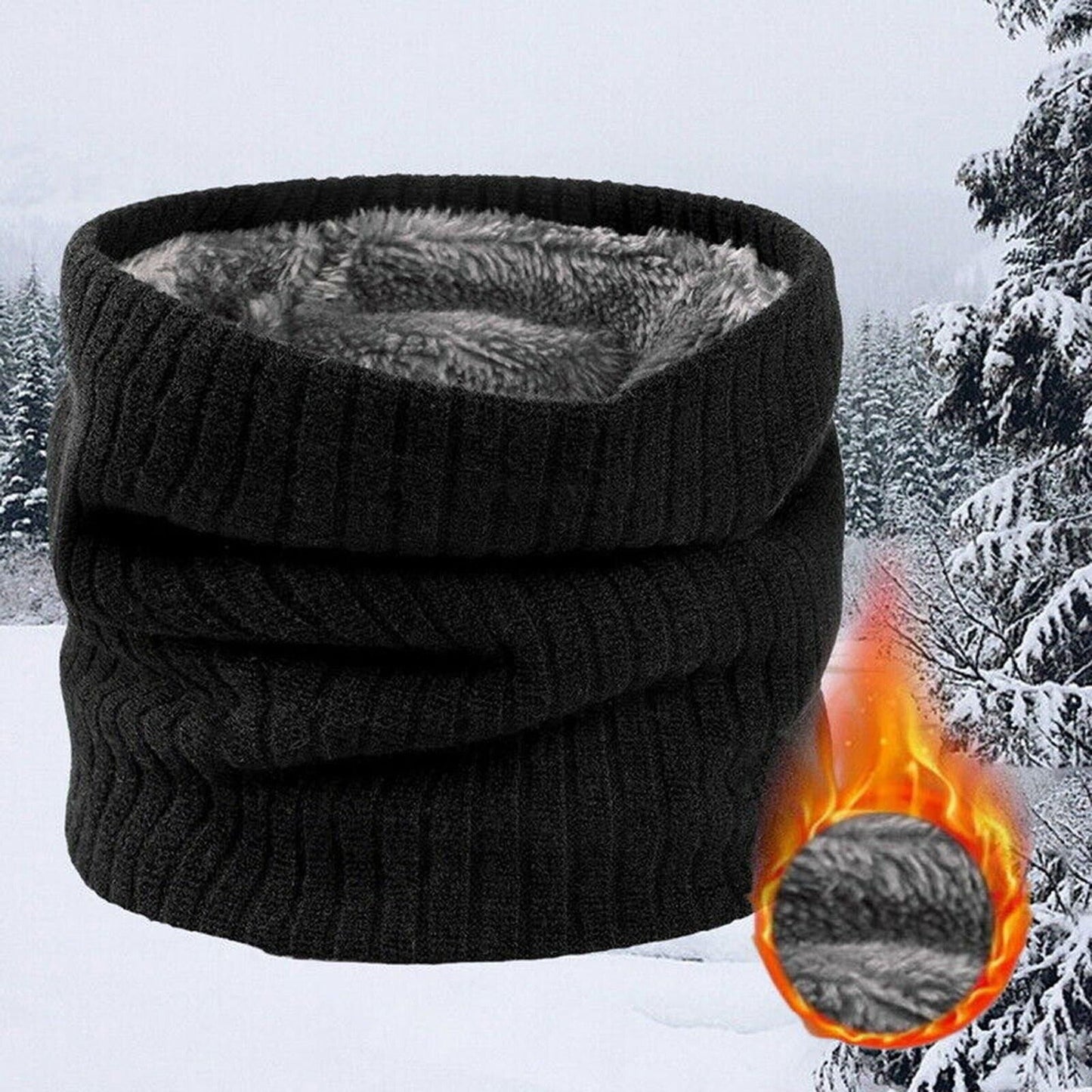 Thermal Warm Knitted Winter Scarf for Men and Women Thicken Chunky Tube
