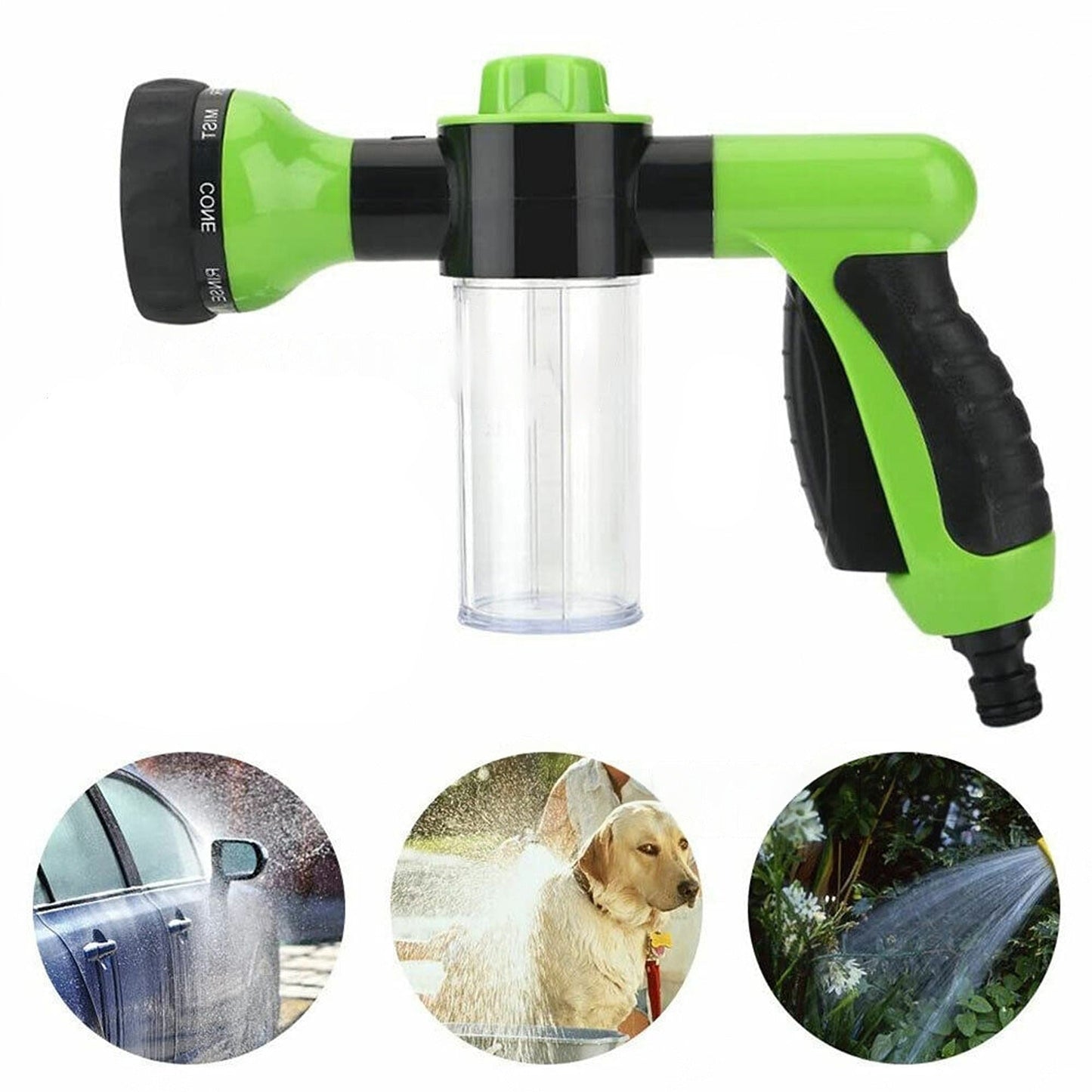 Car Wash High-Pressure Sprayer Nozzle Hose Gun with Water Foam Soap