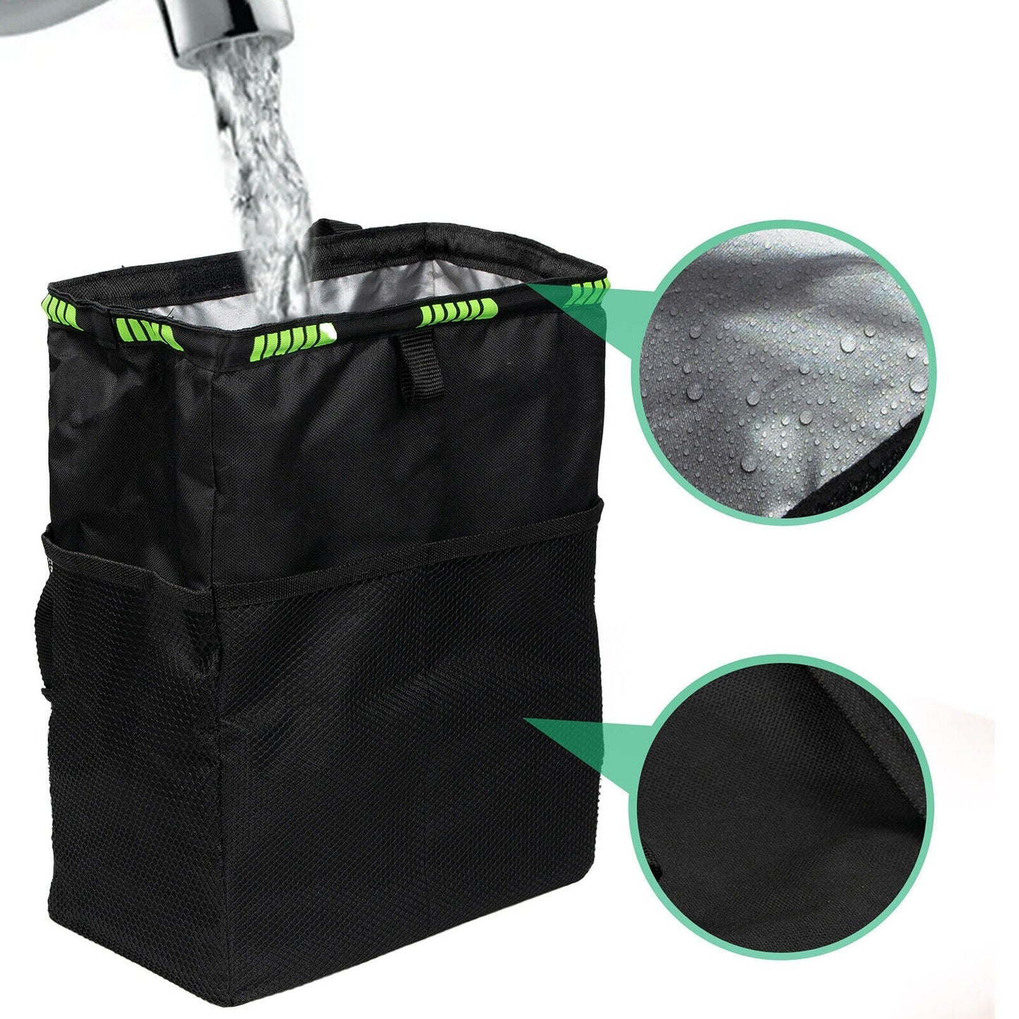 Waterproof Auto Trash Bag Car Garbage Bin Seat Organizer Storage Box