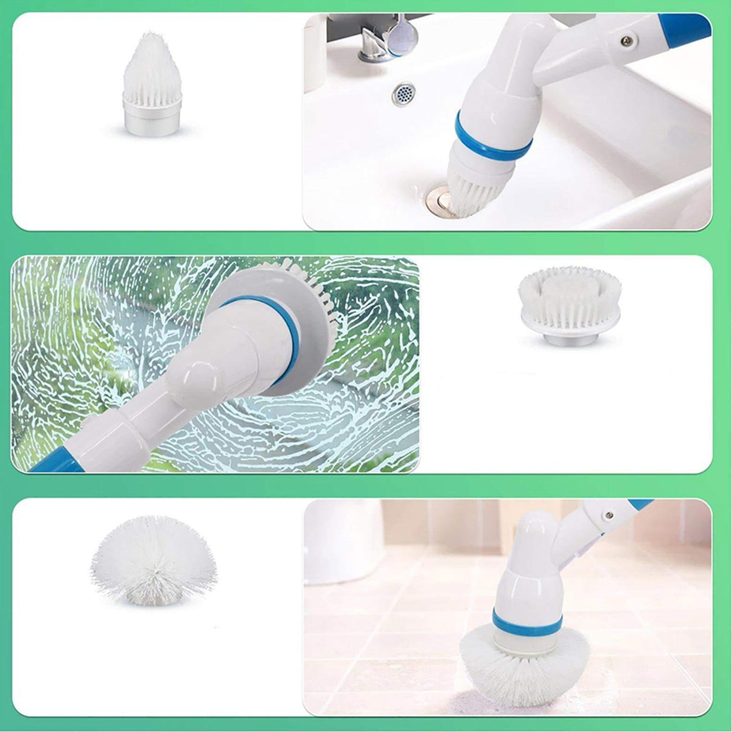 Electric Bathroom and Kitchen Cleaning Spin Scrubber Turbo Cordless Brush