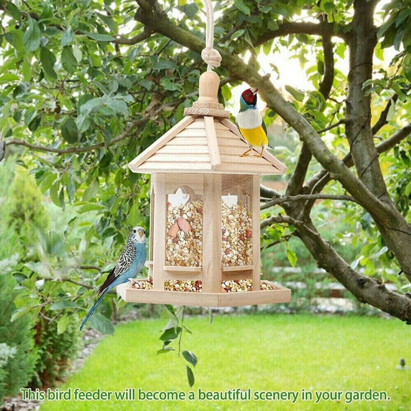 Waterproof Hanging Bird Feeder for Garden Gazebo Style