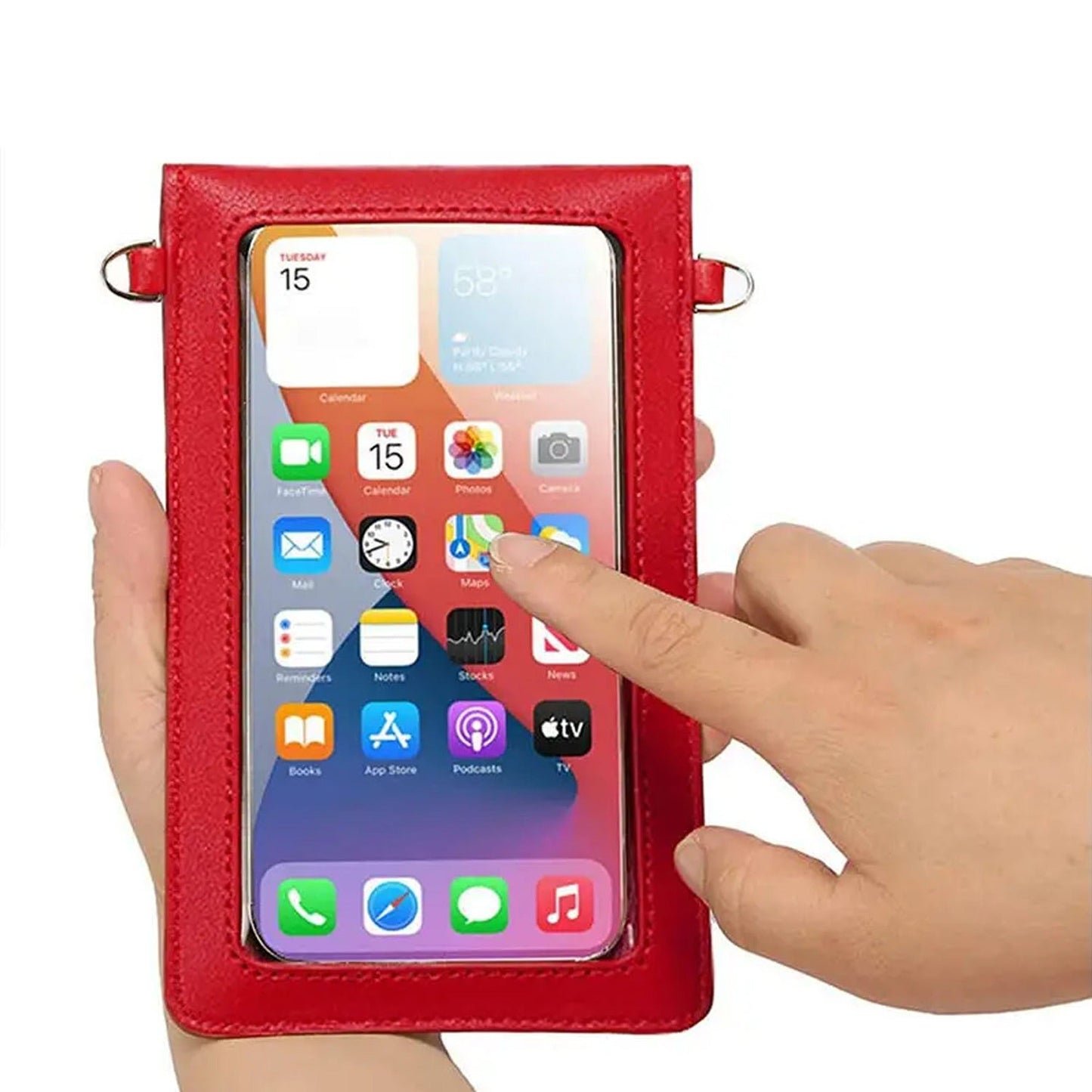 Touch Screen RFID Blocking Crossbody Phone Purse for Women with Strap