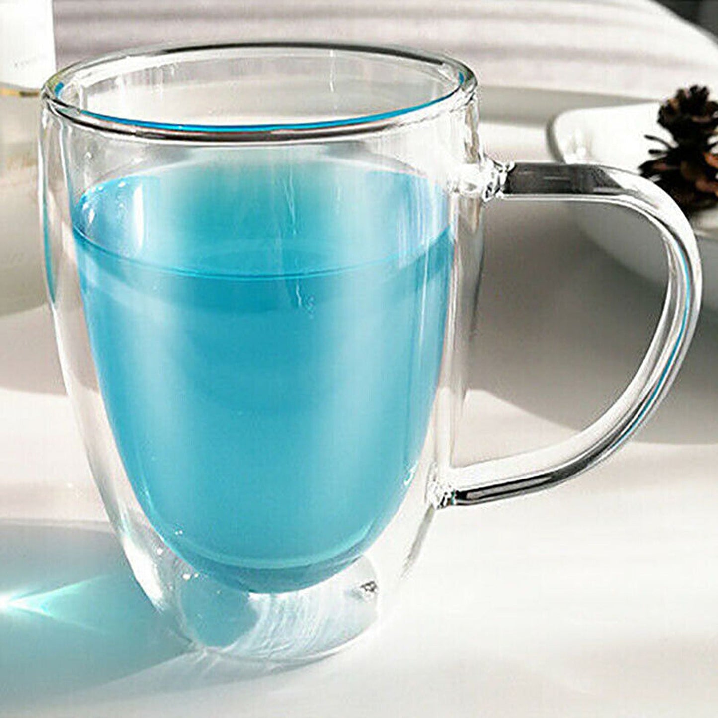 Heat Resistant Double Wall Clear Glass Coffee Tea Mug