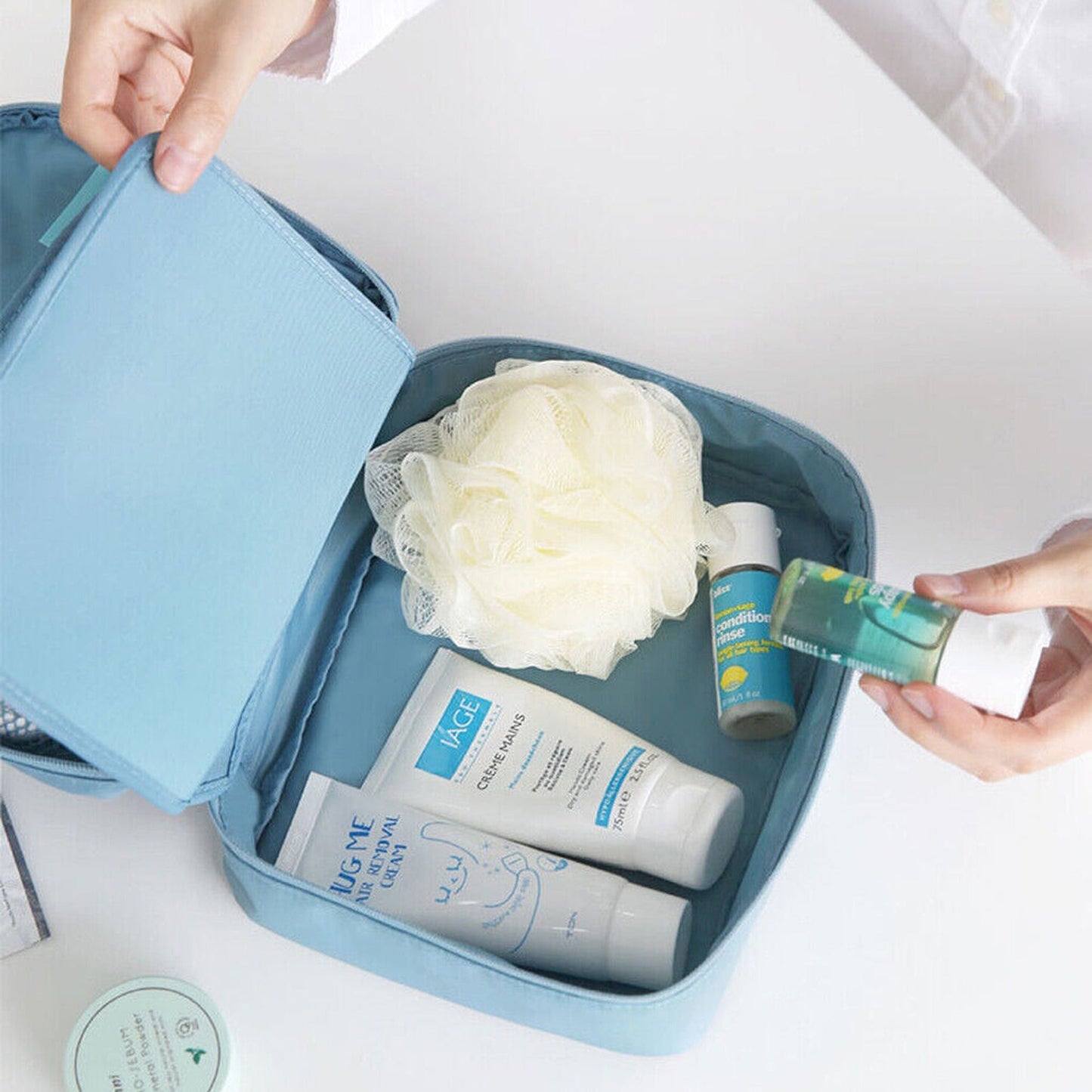 Travel Makeup Organizer Bag for Toiletries and Cosmetics