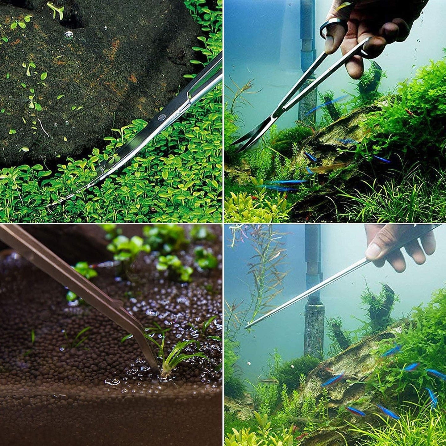 3pcs Aquatic Plant Care Tool Kit for Aquariums Includes Tweezers and Scissors