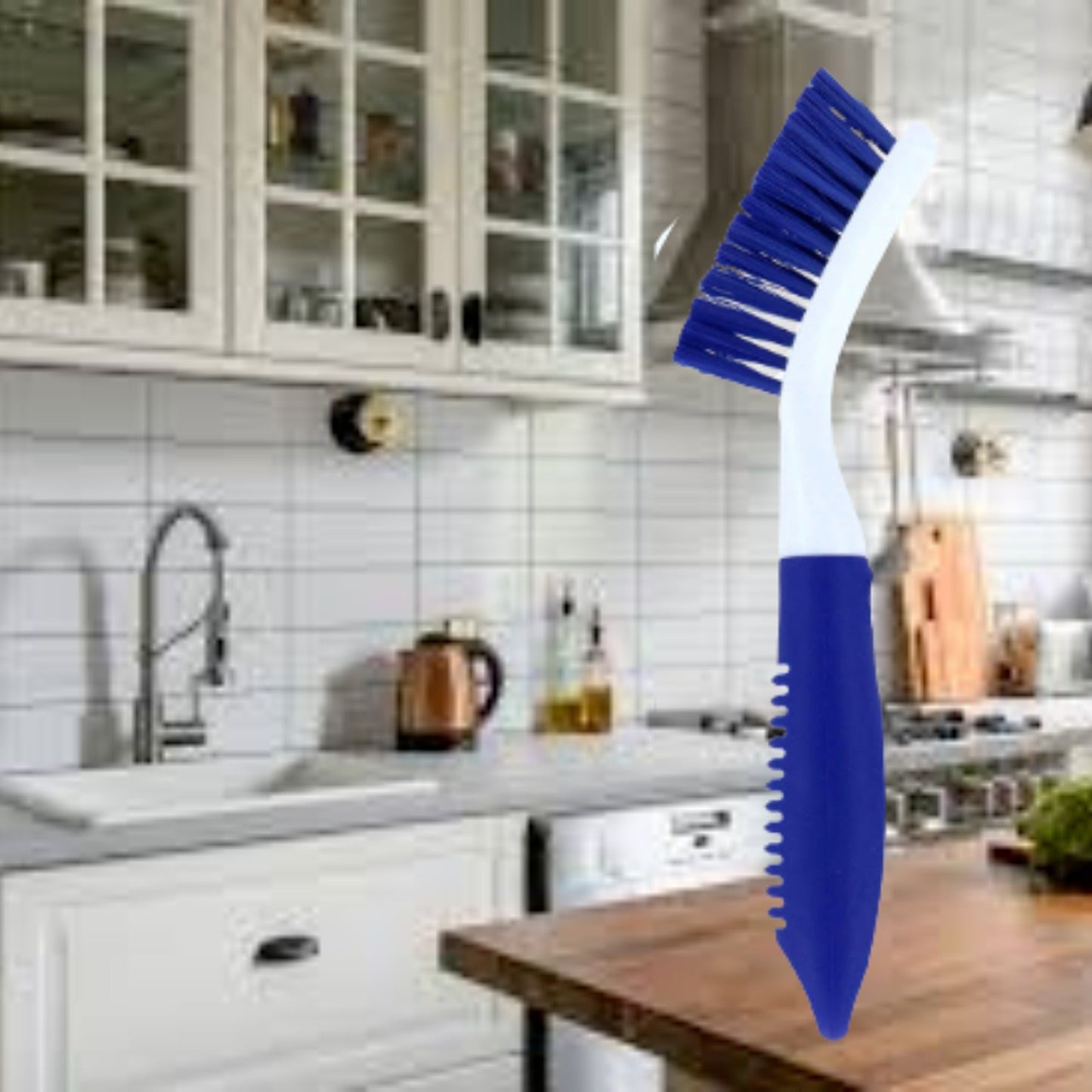 2pcs Grout Cleaning Brush Set with Soft Grip Handle PET Fibre Bristles