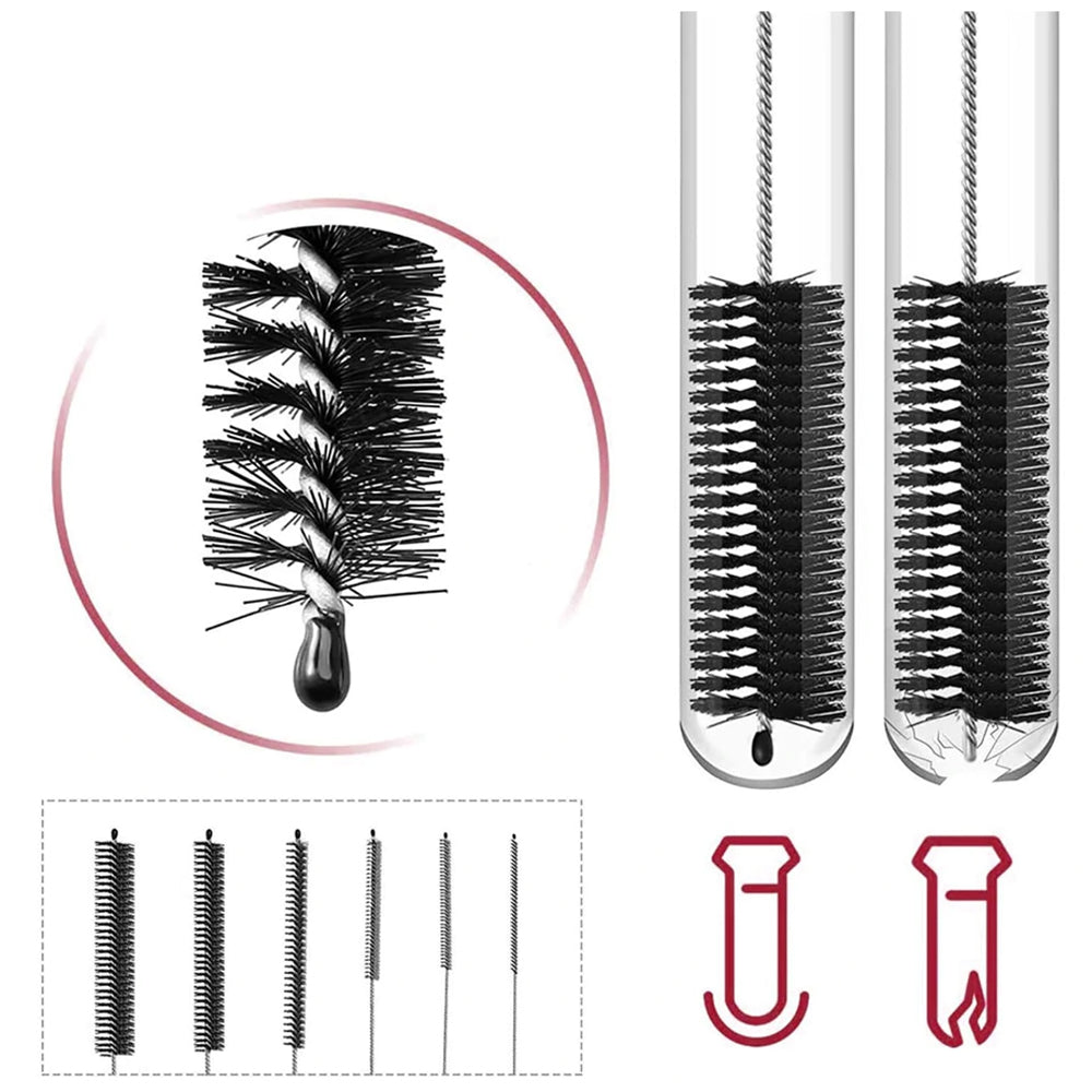 2 Set Nylon Straw Brush Cleaner Bottle Tube Pipe Small Long Cleaning