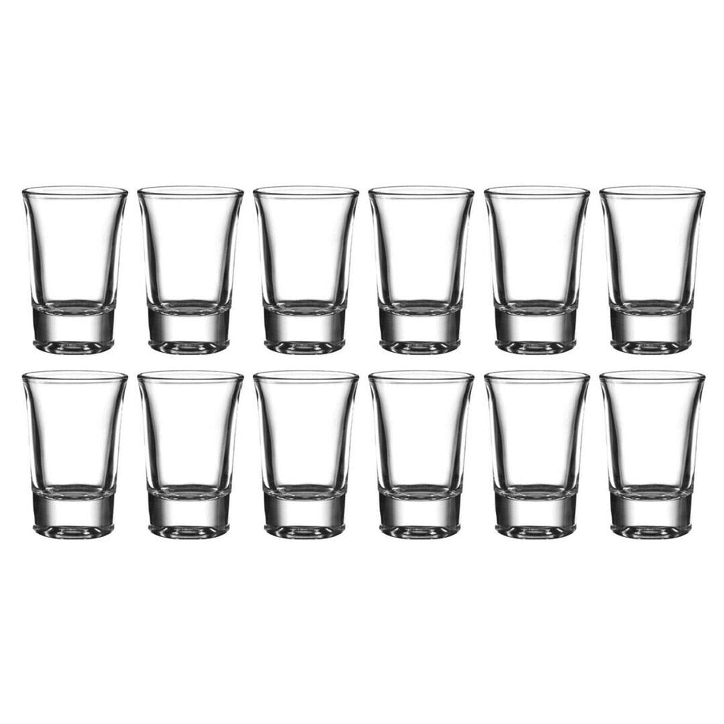 Set of 12 Heavy Base Shot Glasses for Vodka Whiskey - 40ml