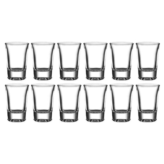 Set of 12 Heavy Base Shot Glasses for Vodka Whiskey - 40ml
