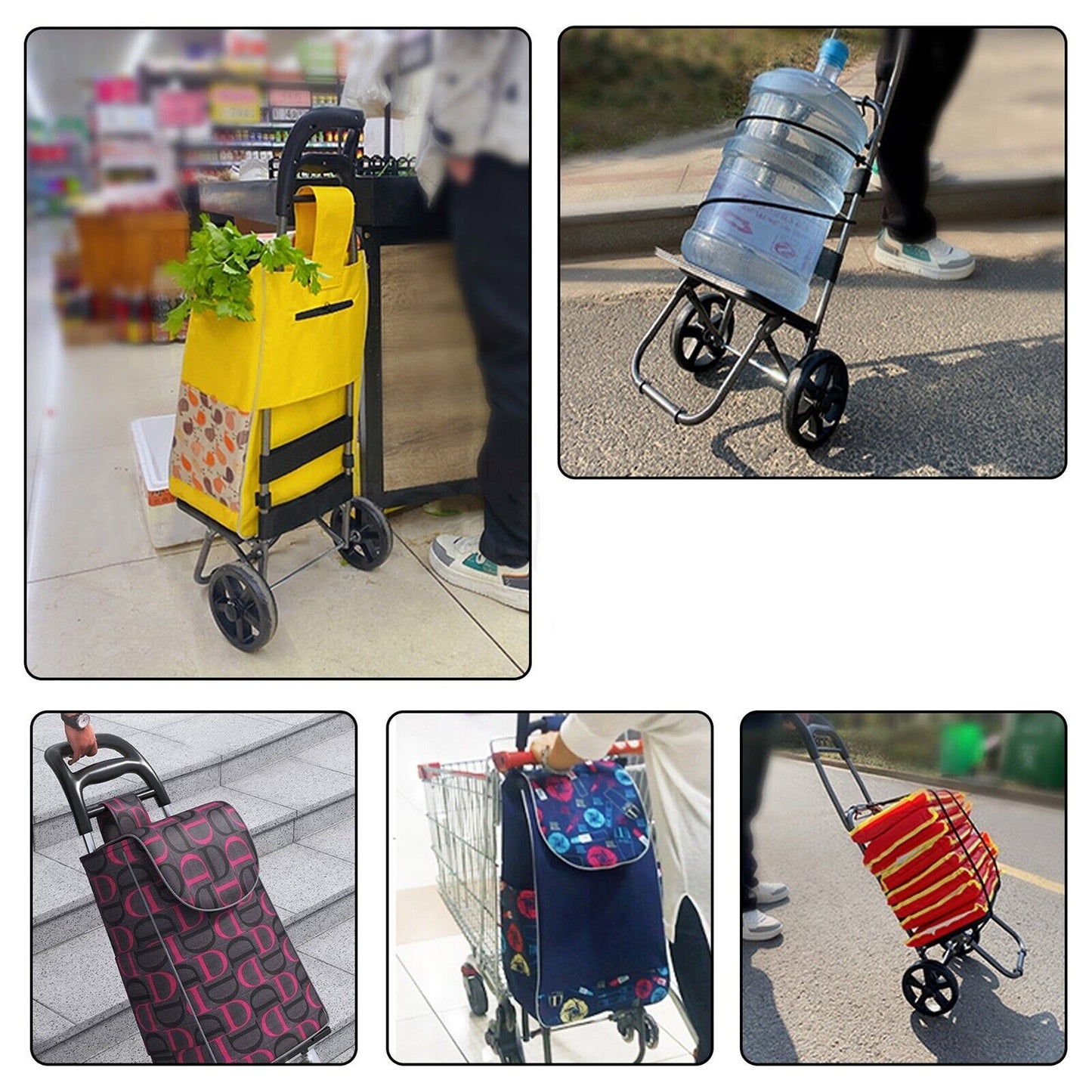 Stair Climbing 6-Wheel Shopping Trolley Cart with Bag