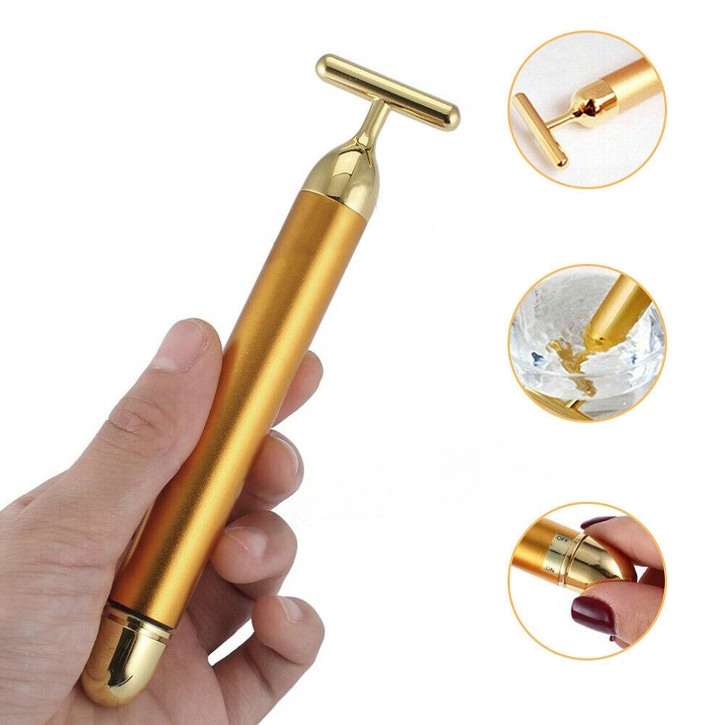 Gold Pulse Energy Facial Massager Beauty Bar for Face Tightening