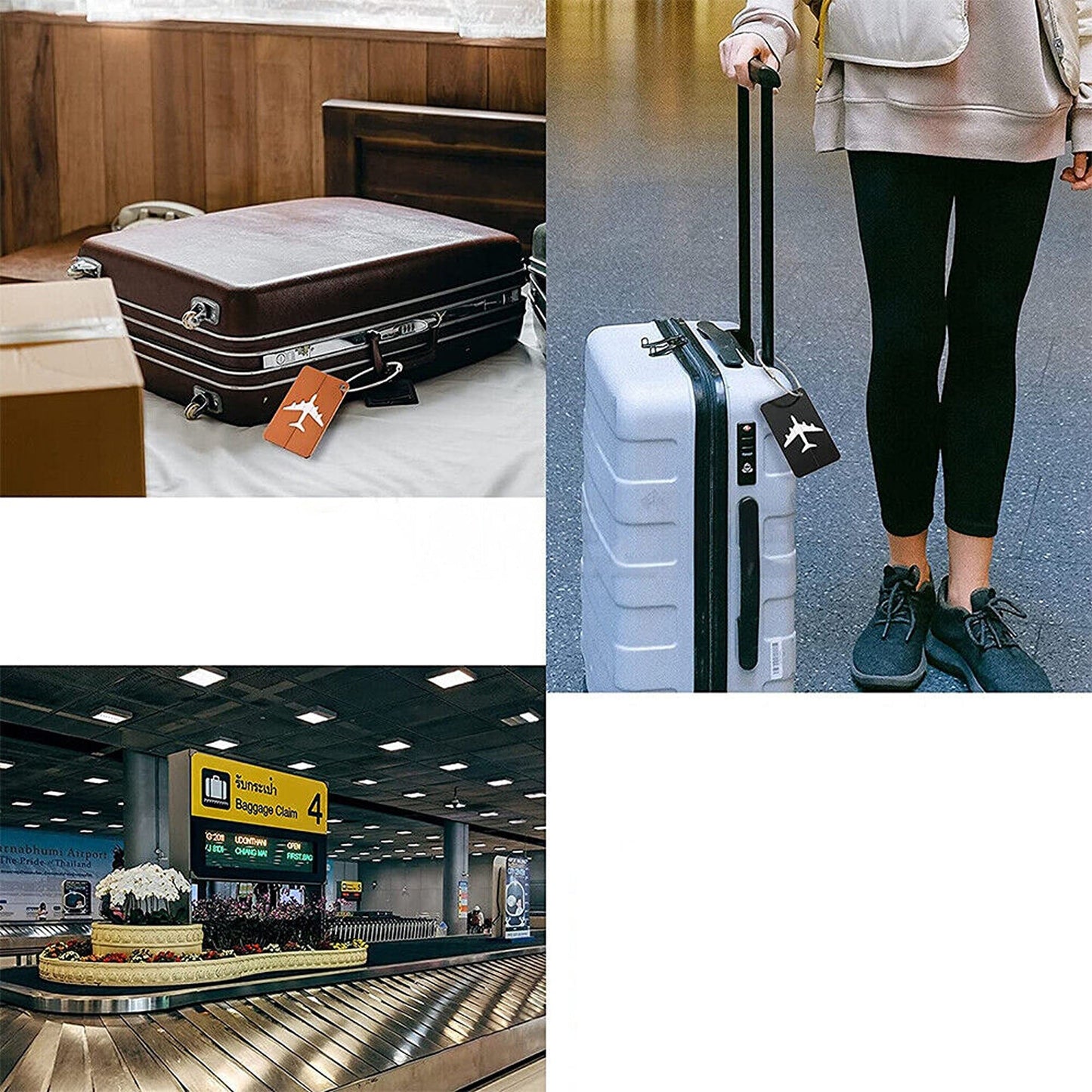 Travel ID Tag for Luggage Aluminum Suitcase Address Label