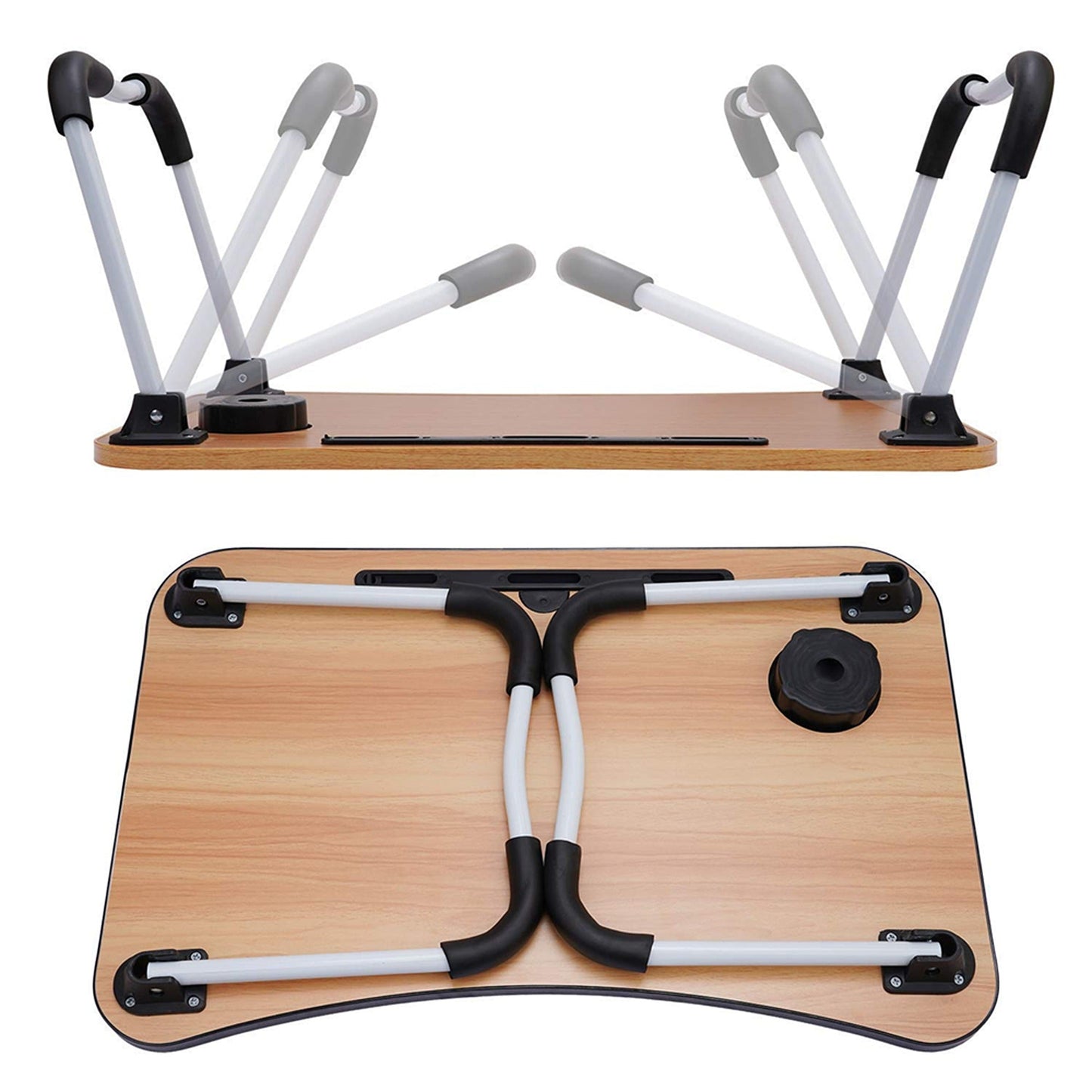 Portable Lap Desk for Laptop Foldable Bed Table with Cup Slot Picnic Tray