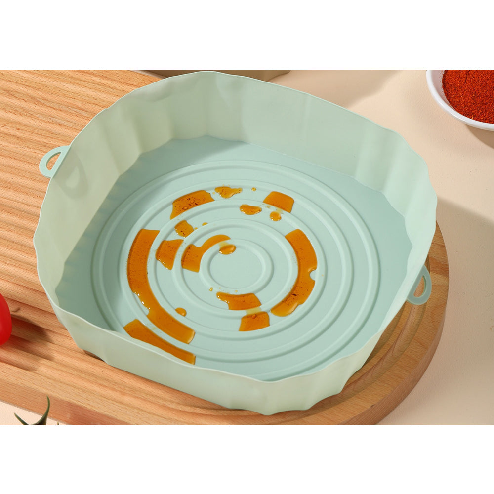 2pcs Reusable Silicone Liner for Air Fryer Non-Stick Basket Tray
