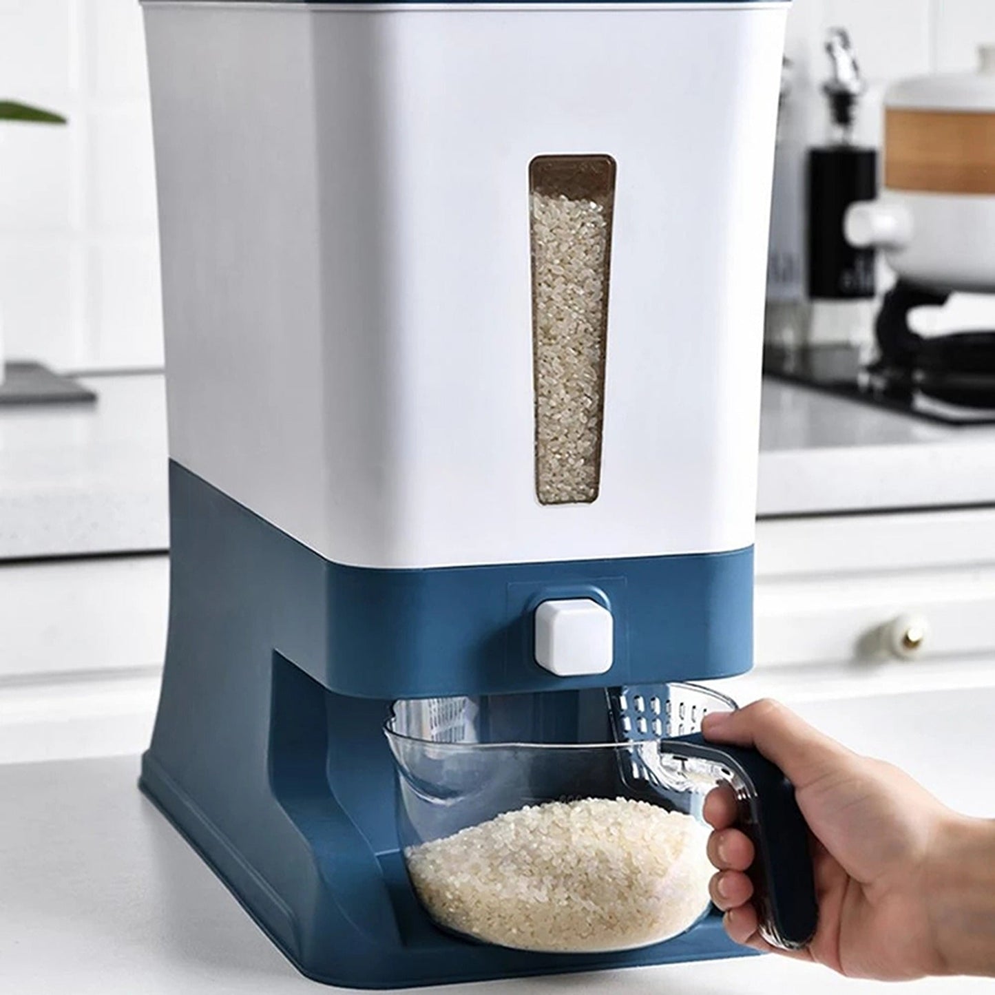 12kg Auto Grain Case Dry Food Cereal Dispenser Kitchen Storage Box