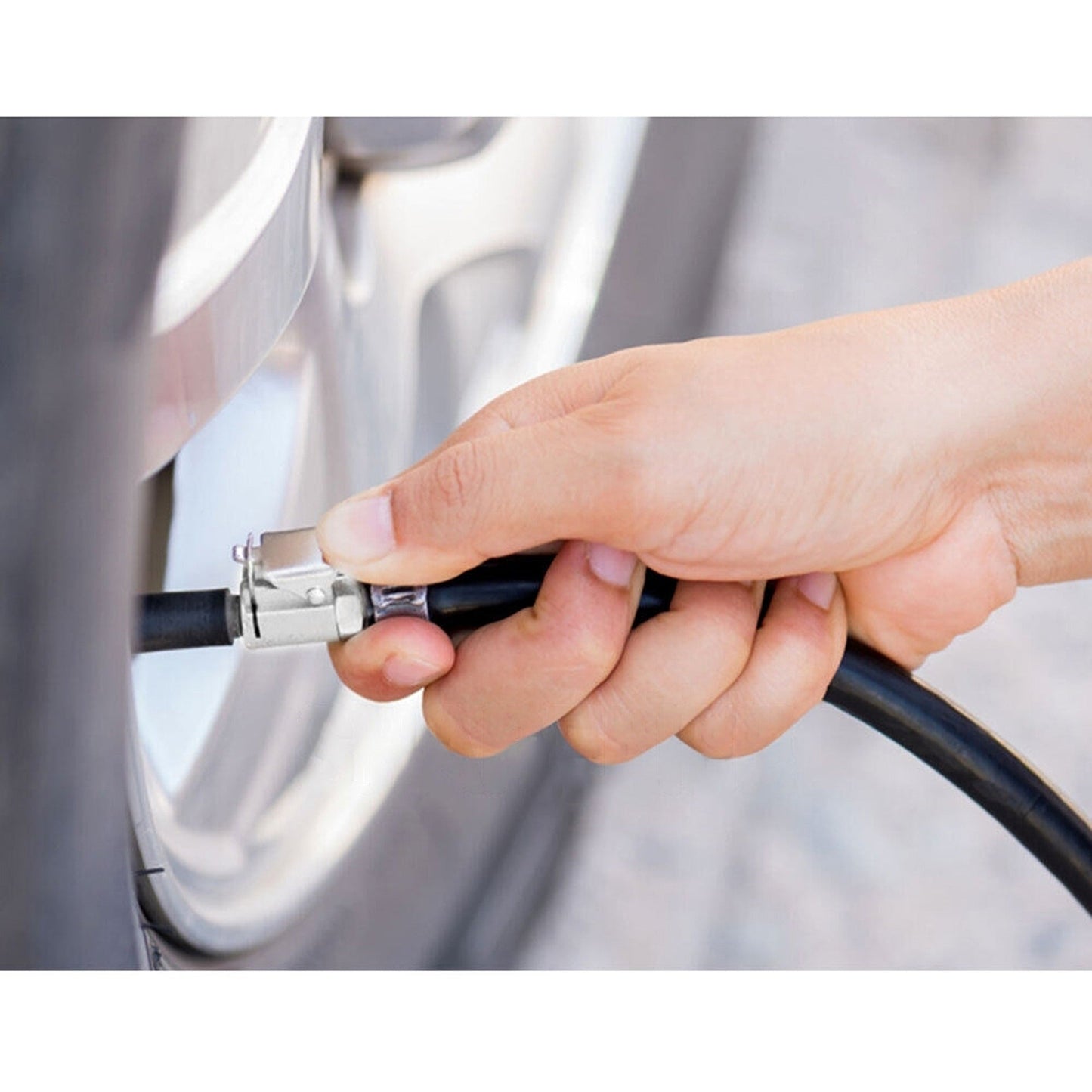 2ps Flexible Inflator Hose for Motorcycle Bicycle Car Air Tyre Chuck