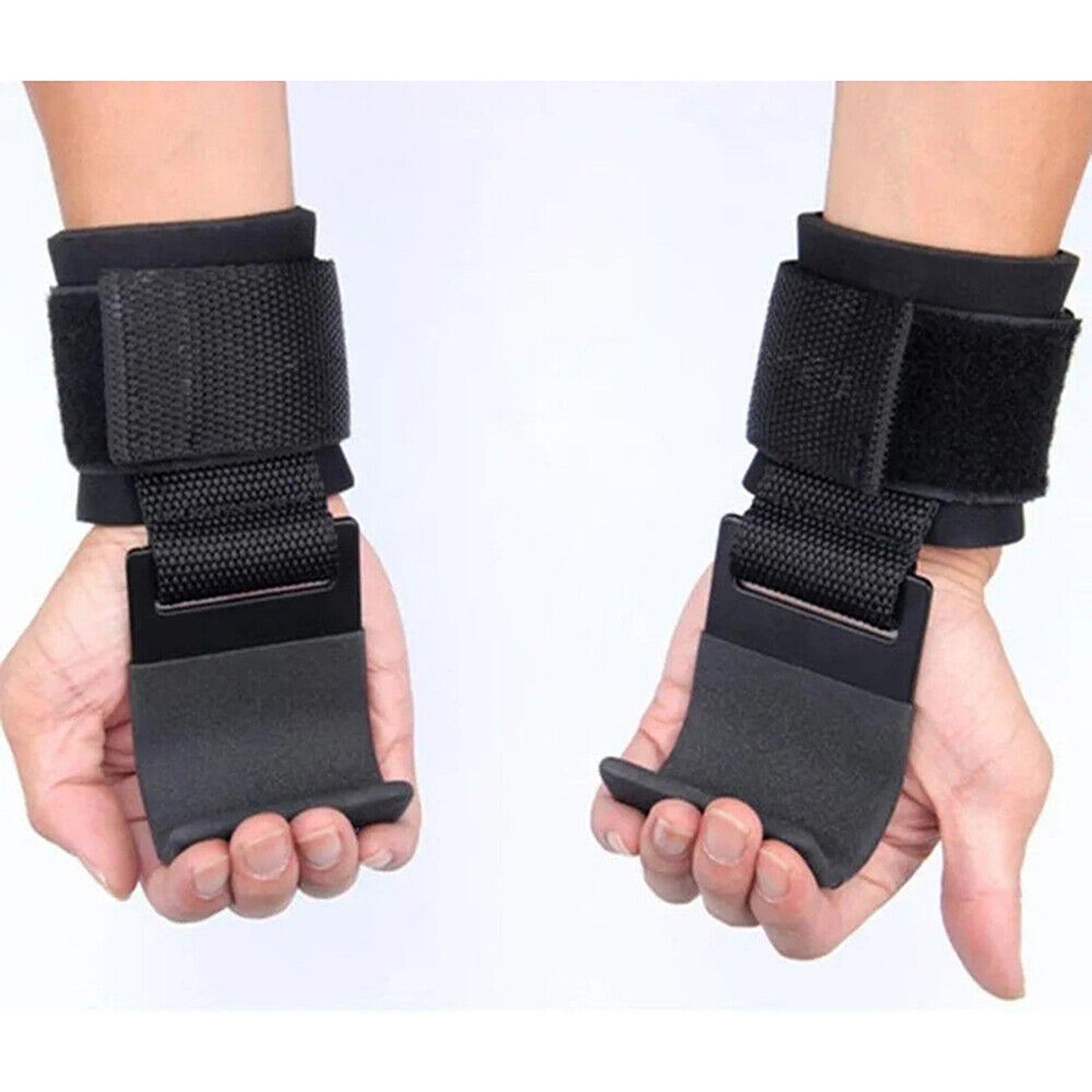 Gym Power Lifting Hooks with Wrist Support Adjustable Straps