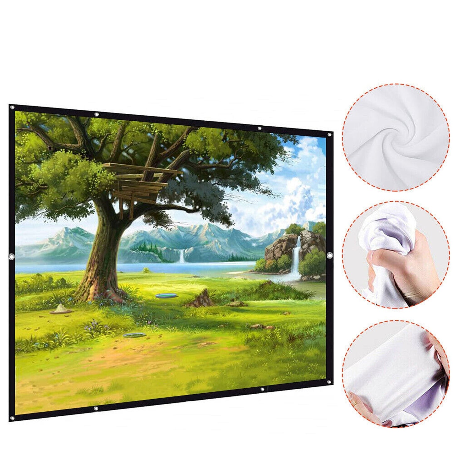 120-Inch Outdoor Hanging Projector Screen for Home Theater and Cinema Use