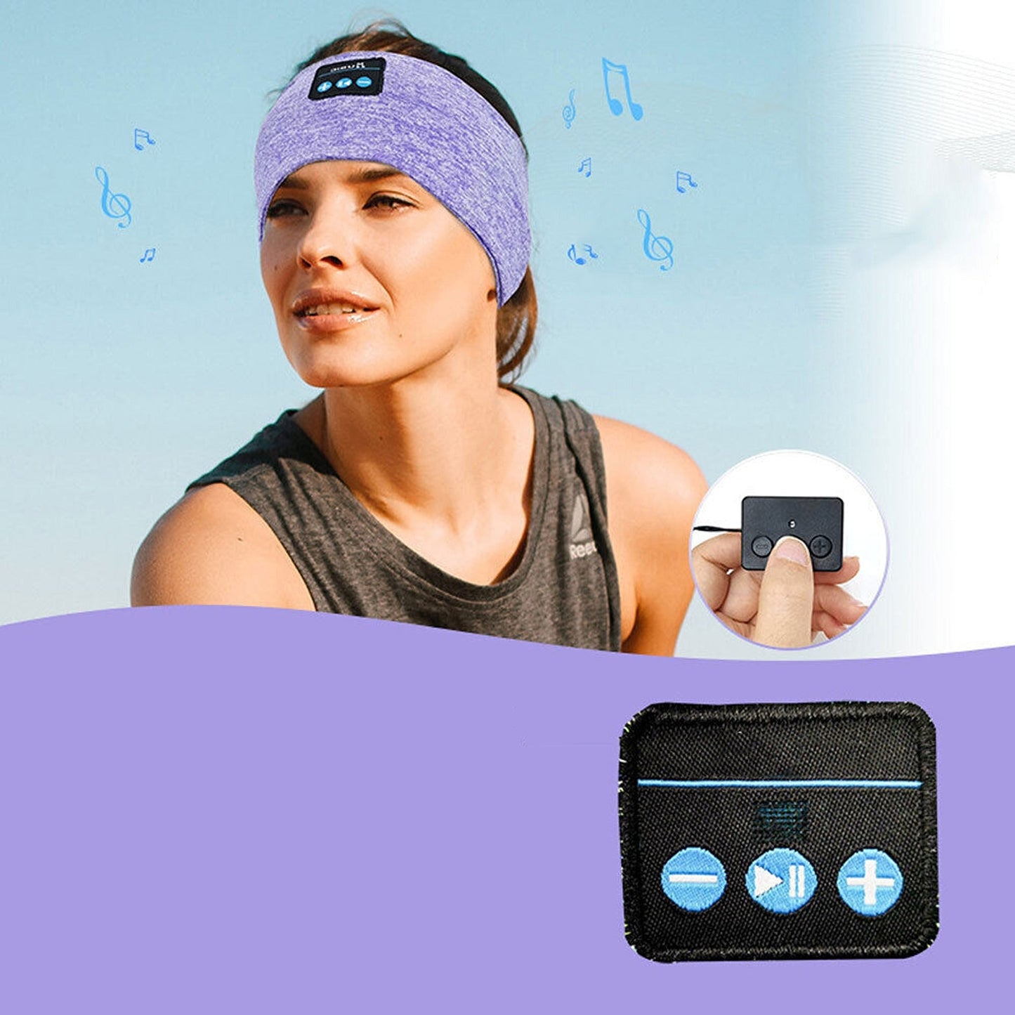 Sleep-Friendly Bluetooth Headphones in Headband with Detachable Speaker