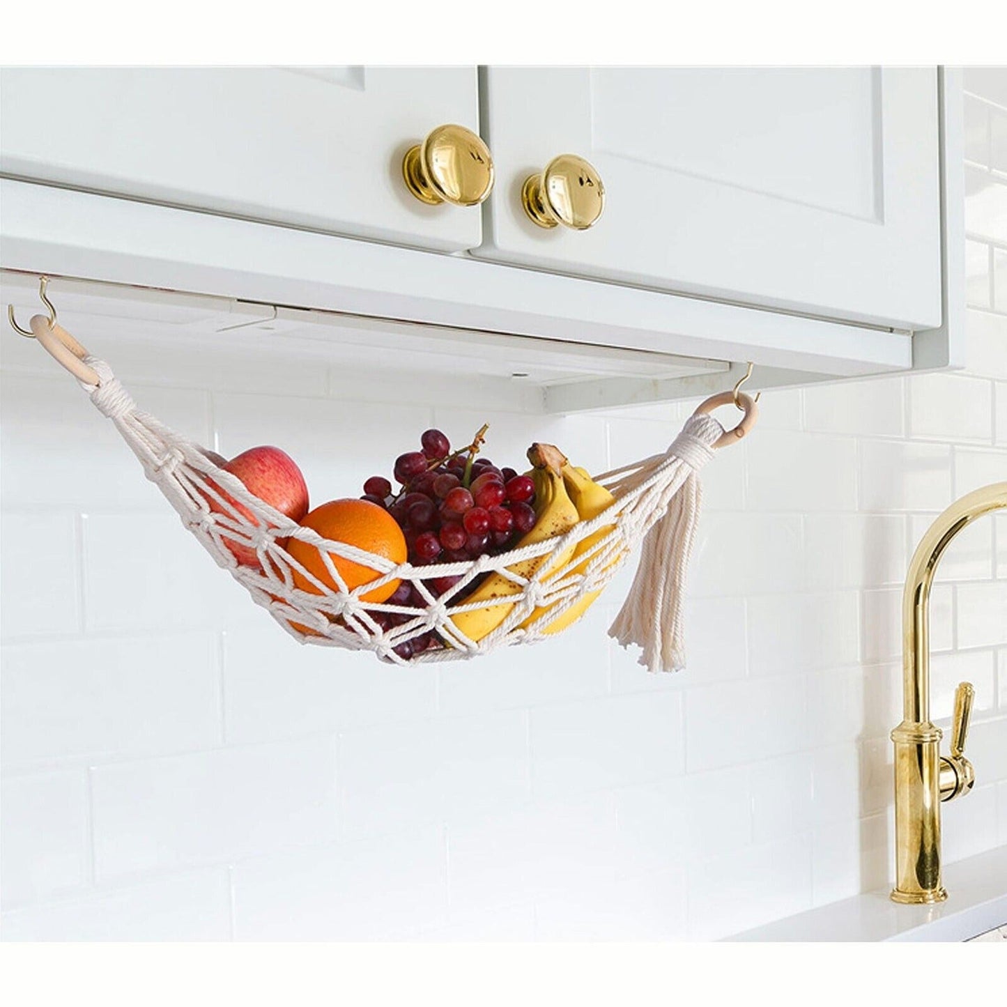 Kitchen Fruit Hammock Net Hanging Basket Storage for Dormitory Home 2 Styles