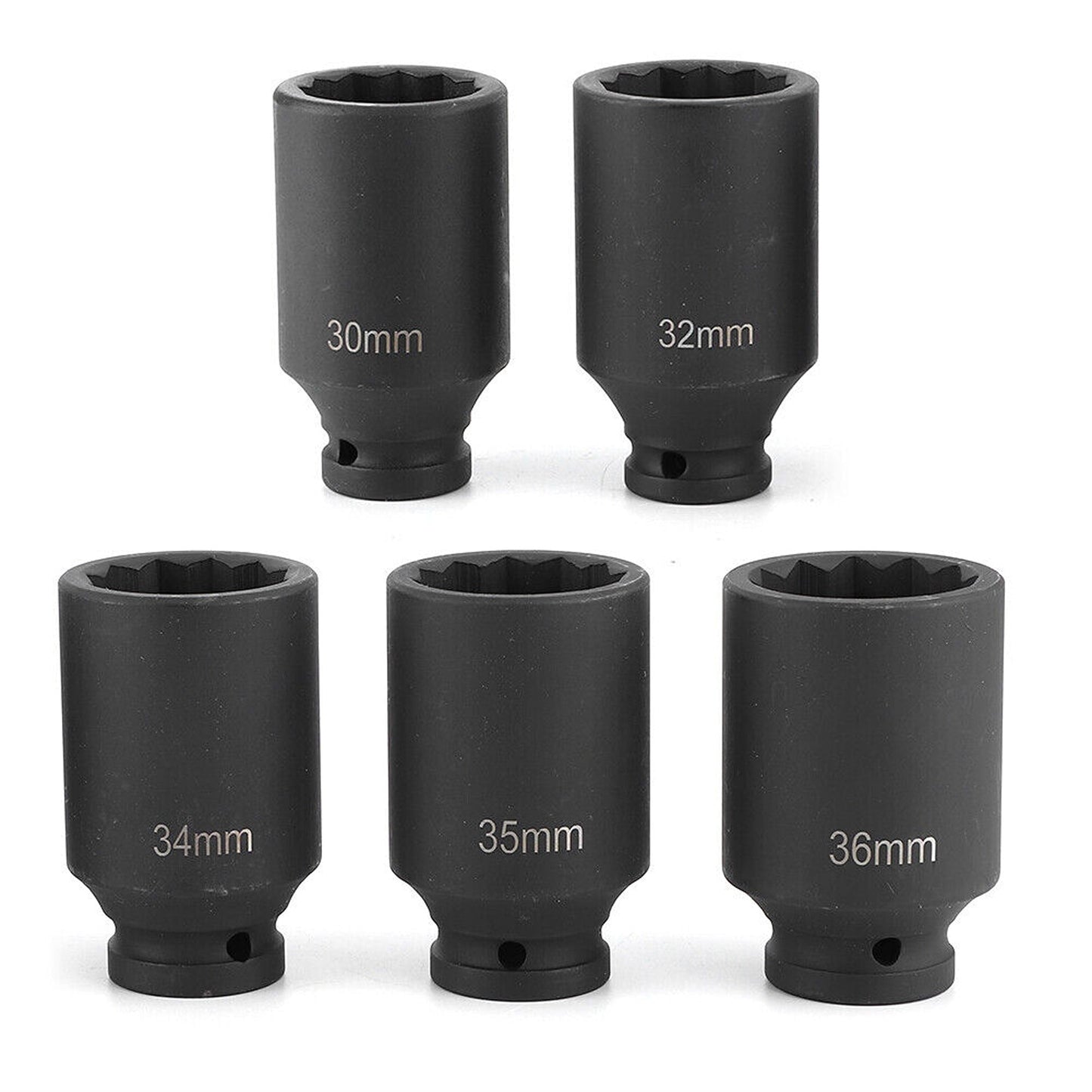 5pcs Drive Deep Socket Bit Set with Star Hex Ratchet 30mm 32mm 34mm 35mm 36mm