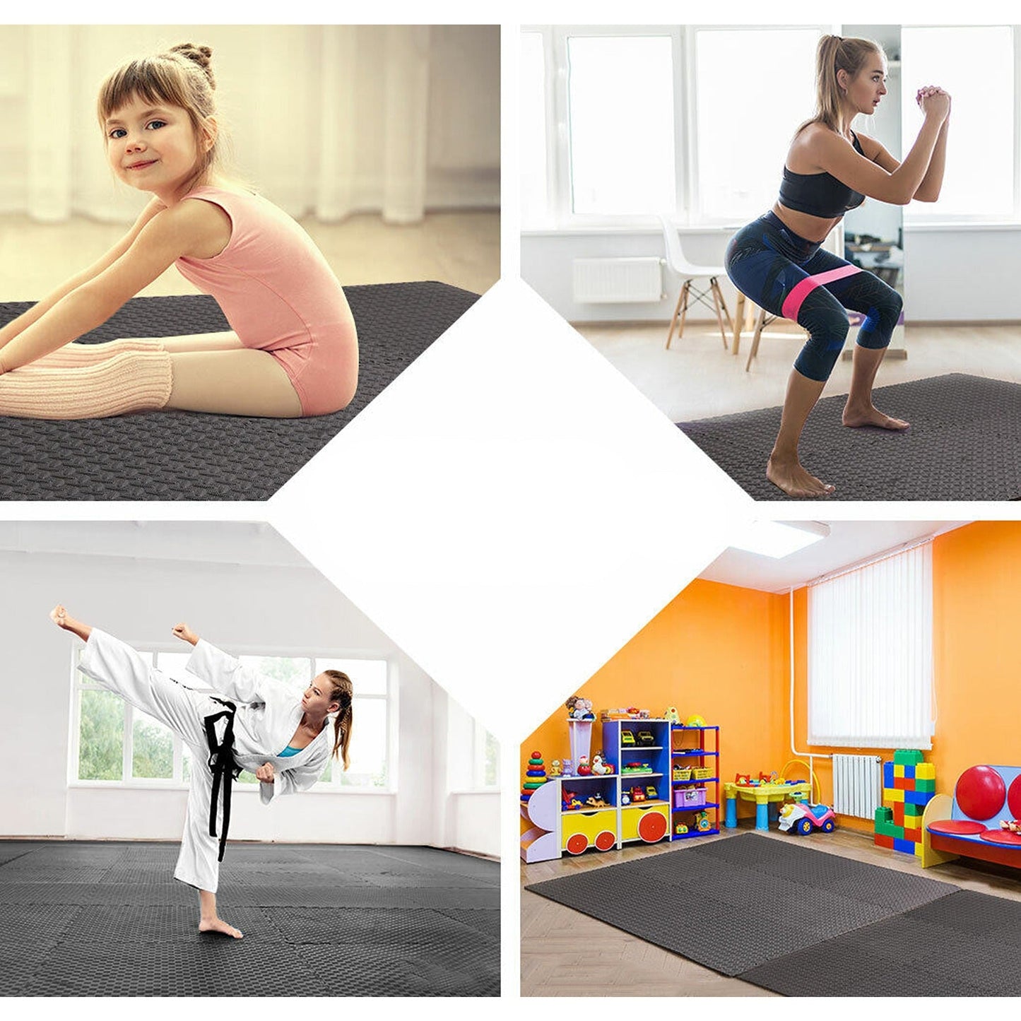 12pcs Heavy Duty EVA Foam Mat Interlocking Gym Floor Mats