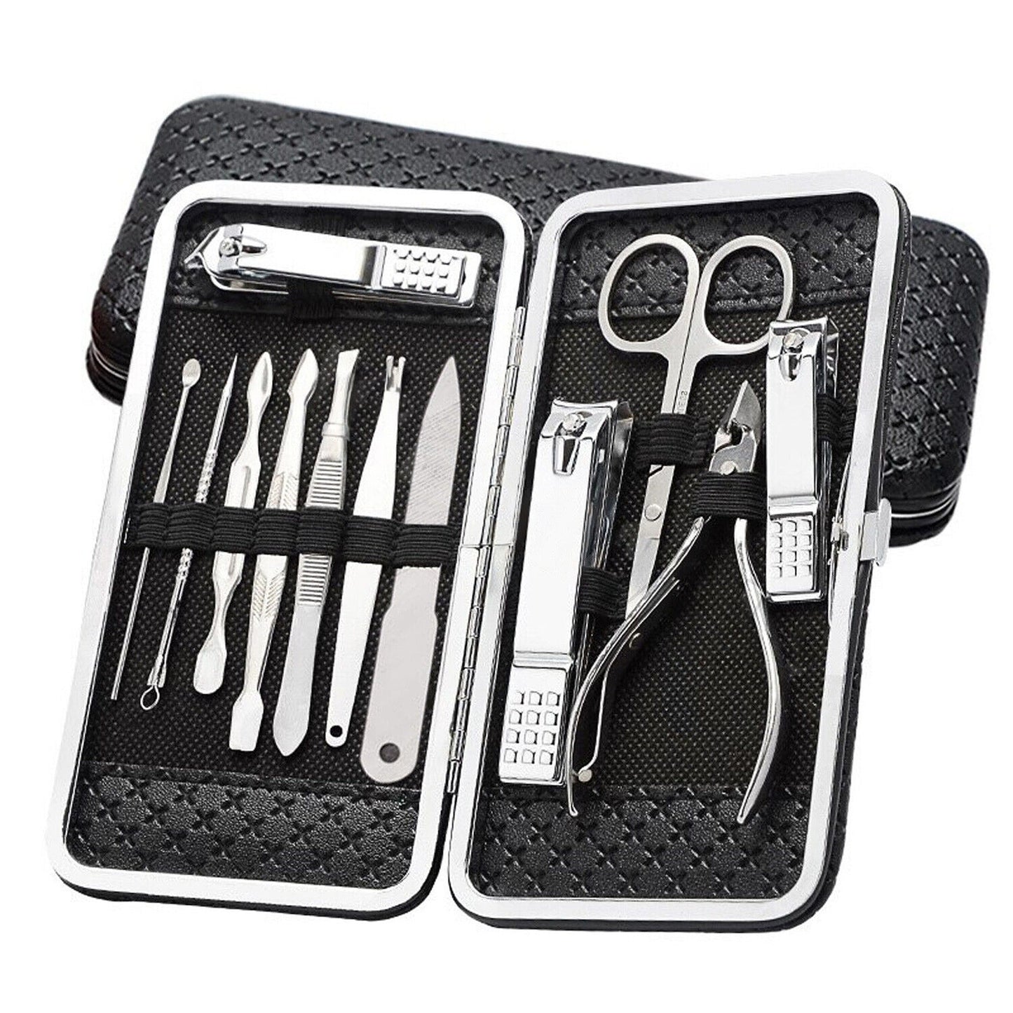 12pcs Manicure Pedicure Nail Clippers Set with Grooming Case