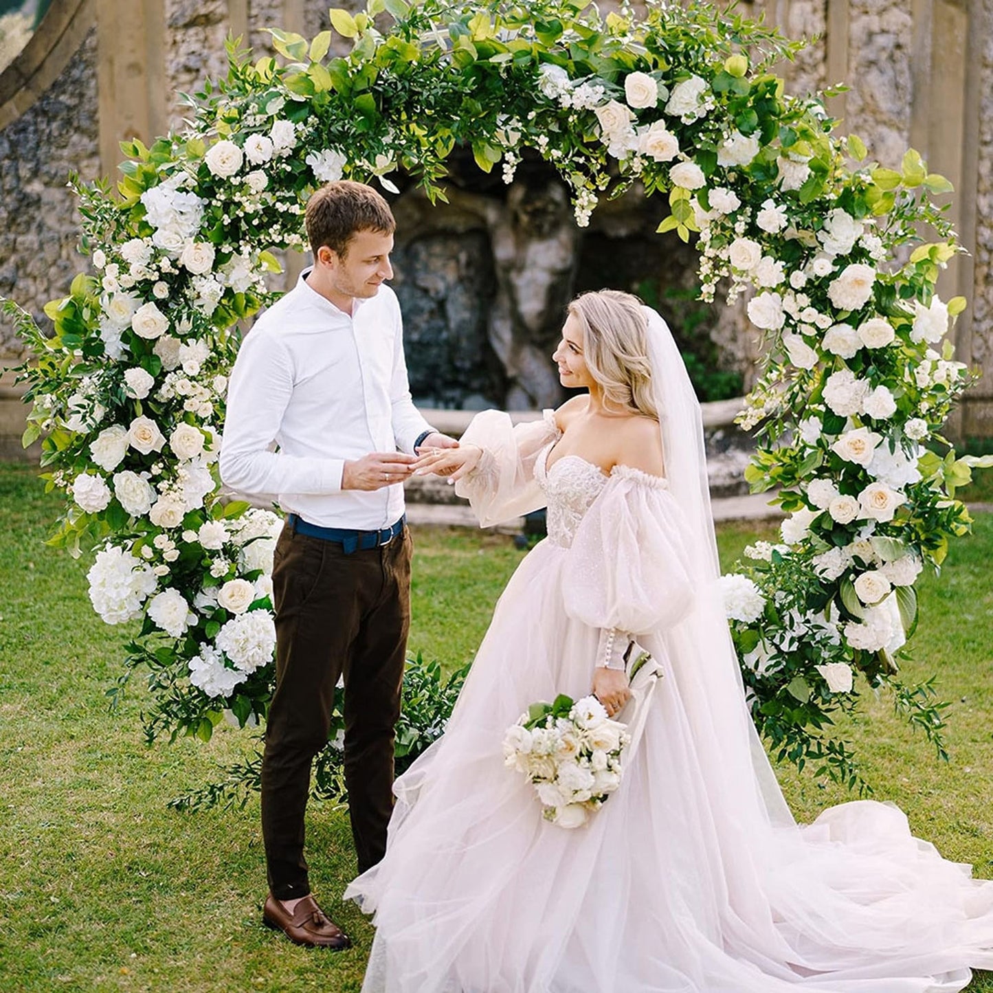 2M Round Circle Wedding Arch with Flower Display Hoop