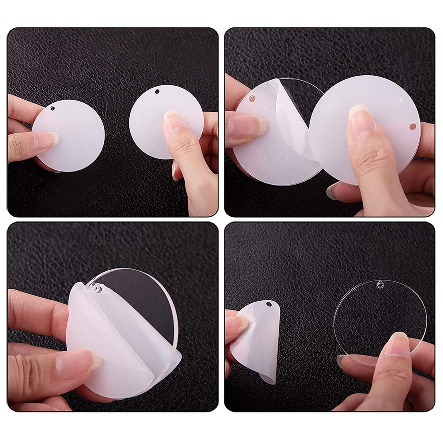 200pcs Acrylic Keychain Making Kit Keyring Blanks with Tassels