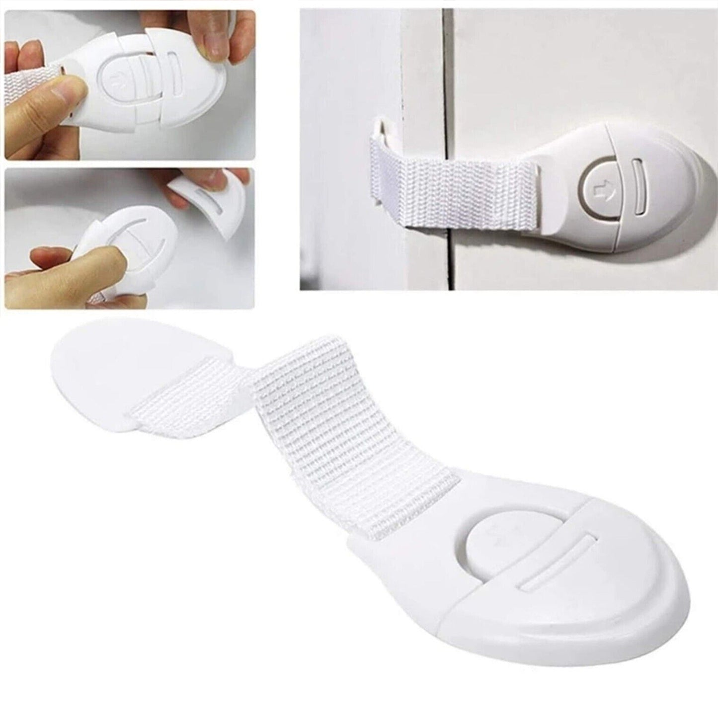 Door Cupboard Safety Lock Adhesive Cabinet Drawers 10 Pack