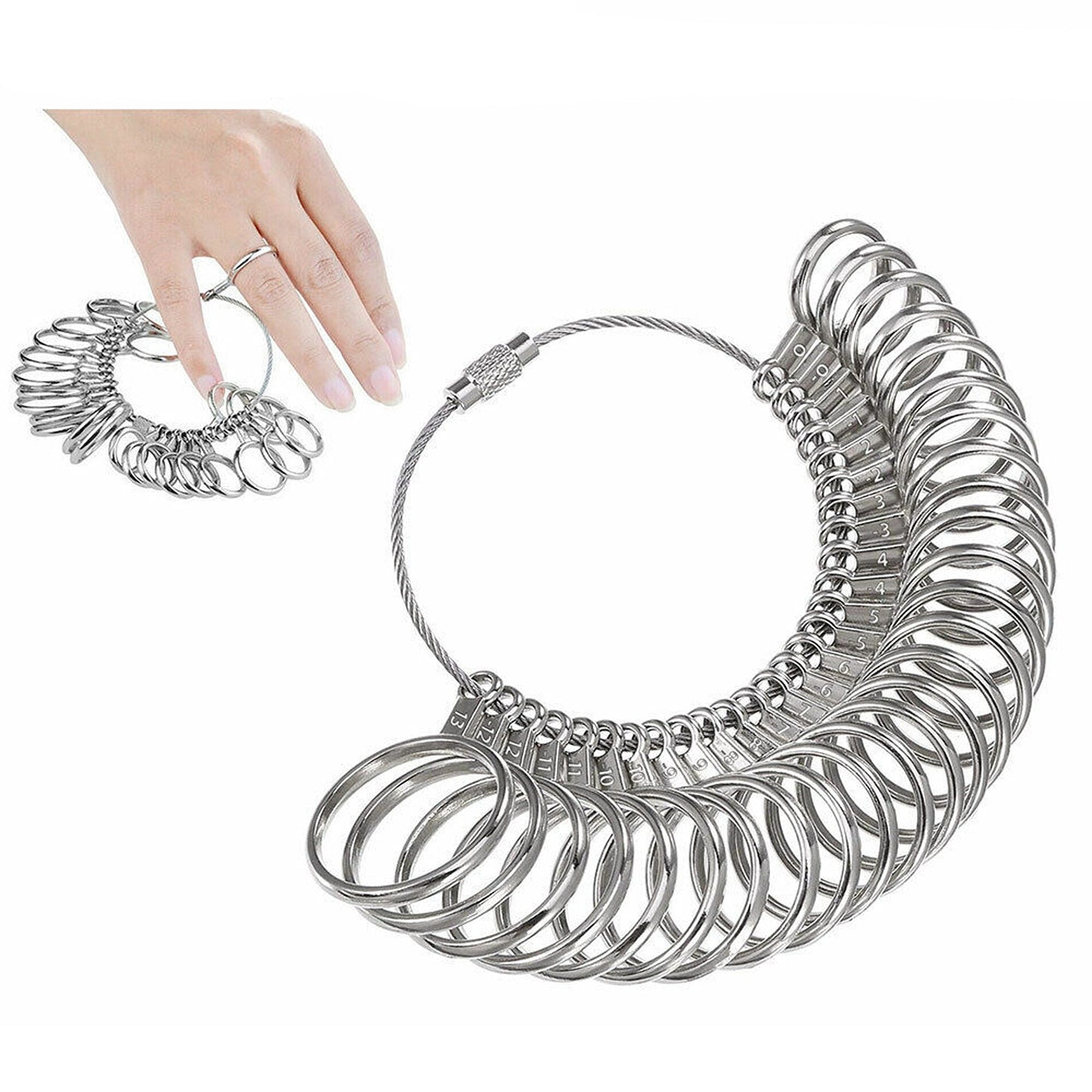 Metal Ring Sizer Gauge and Measuring Tool Kit