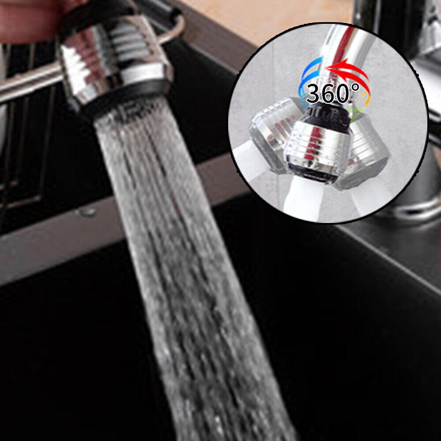 2pcs Water Saving Rotatable Aerator for Tap Swivel Faucet Nozzle