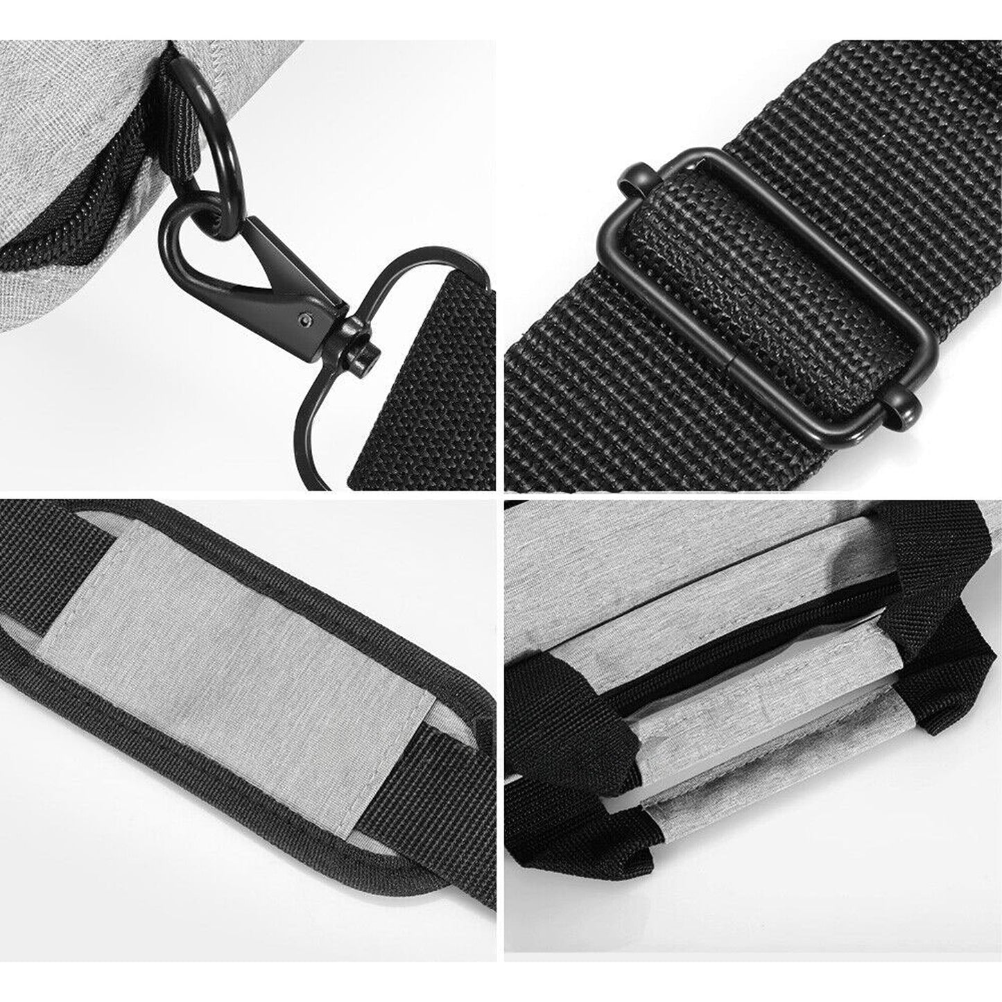 Grey Laptop Shoulder Bag Sleeve for Macbook Lenovo HP Briefcase Style