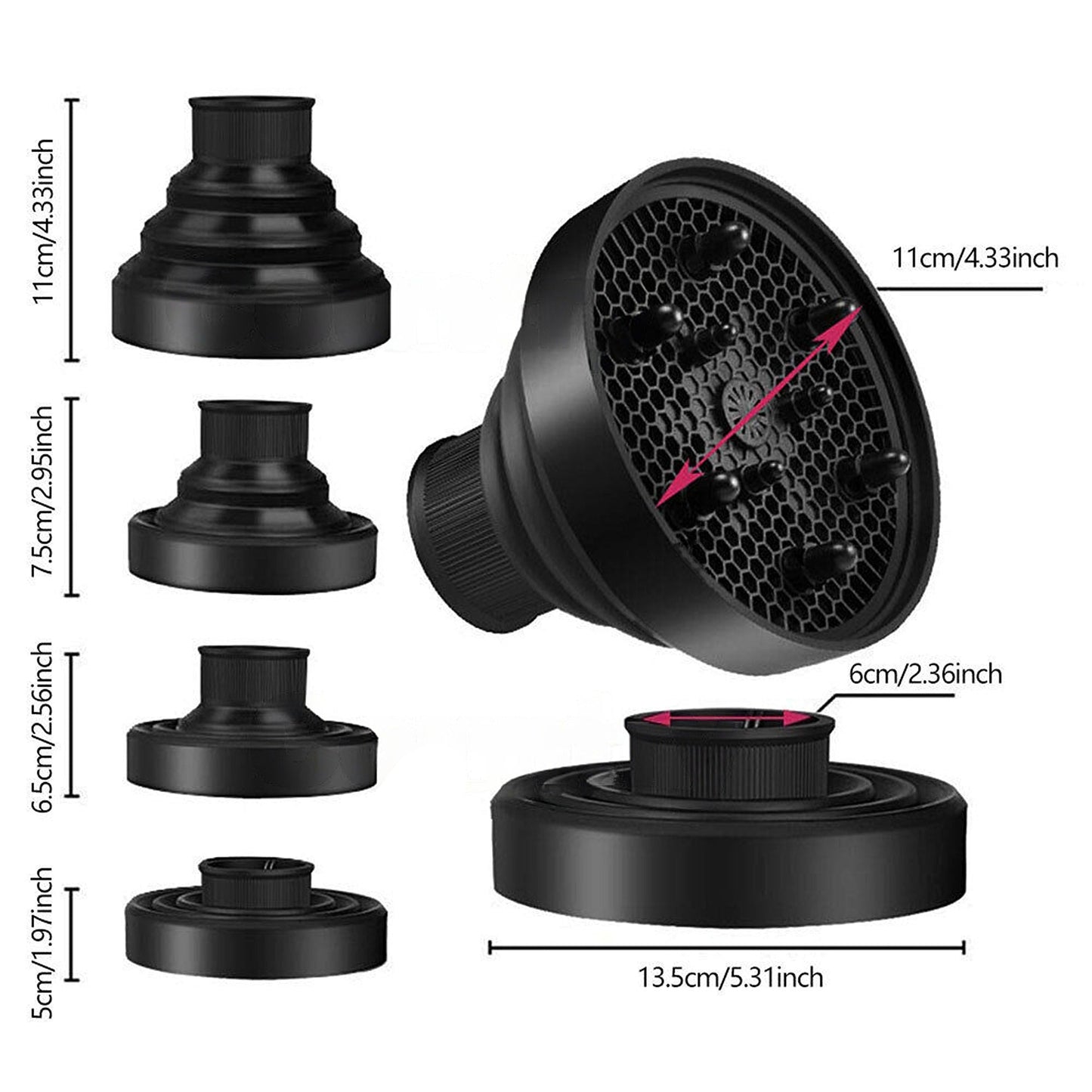Foldable Silicone Hair Dryer Diffuser Universal Travel Professional