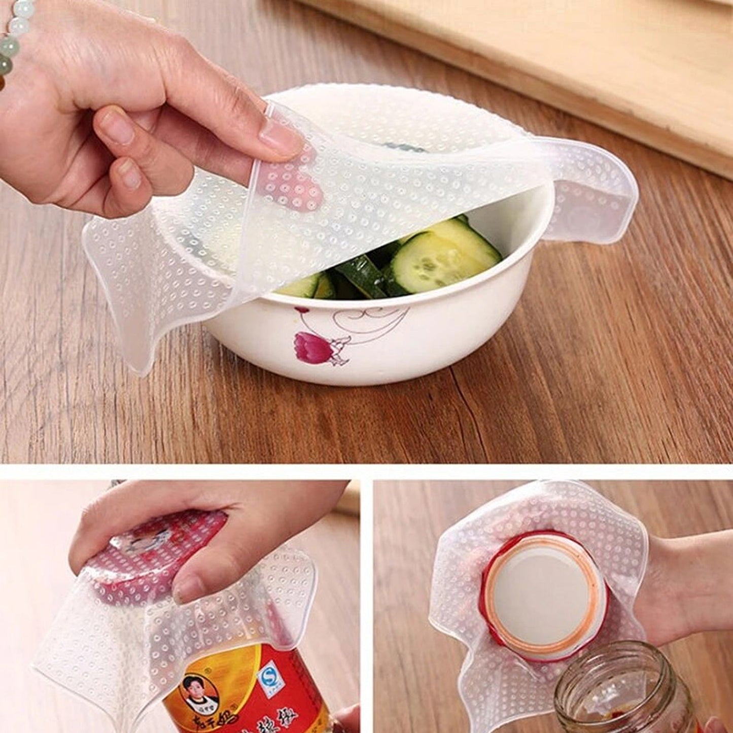 Food Stretch Silicone Lids for Fresh Keeping Bowl Covers Various Sizes