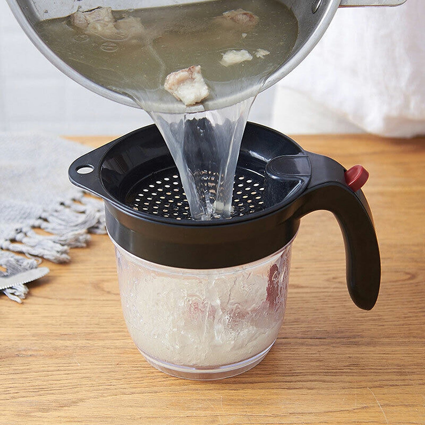 Kitchen Gravy Fat Separator 1L Dispenser with Bottom Release