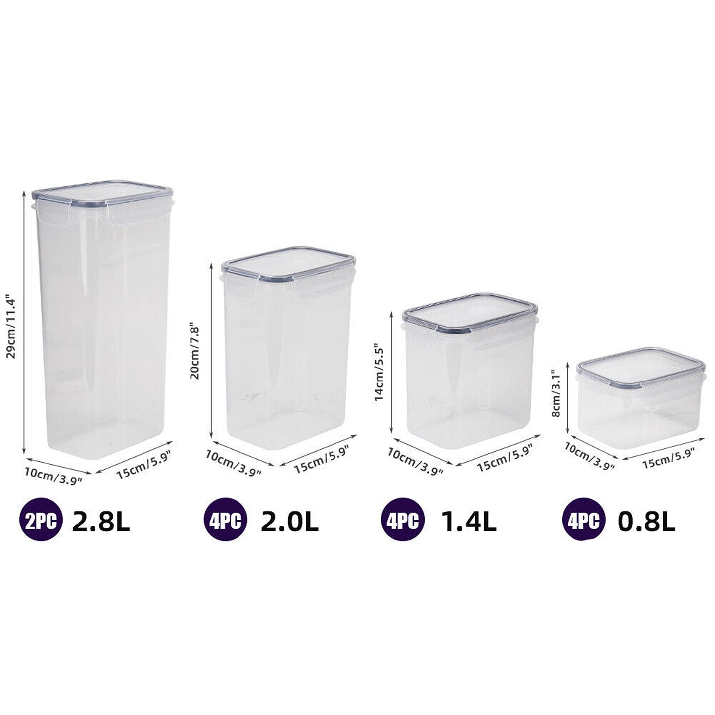 Set of 14 Airtight Food Storage Containers with Lids for Kitchen
