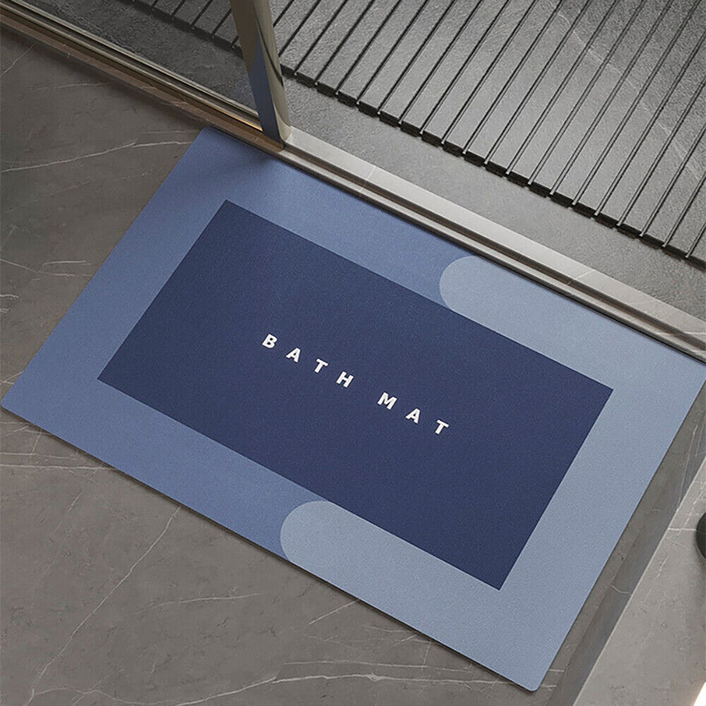 Navy Quick-Drying Non-Slip Bath Mat Super Absorbent Soft Diatom Mud